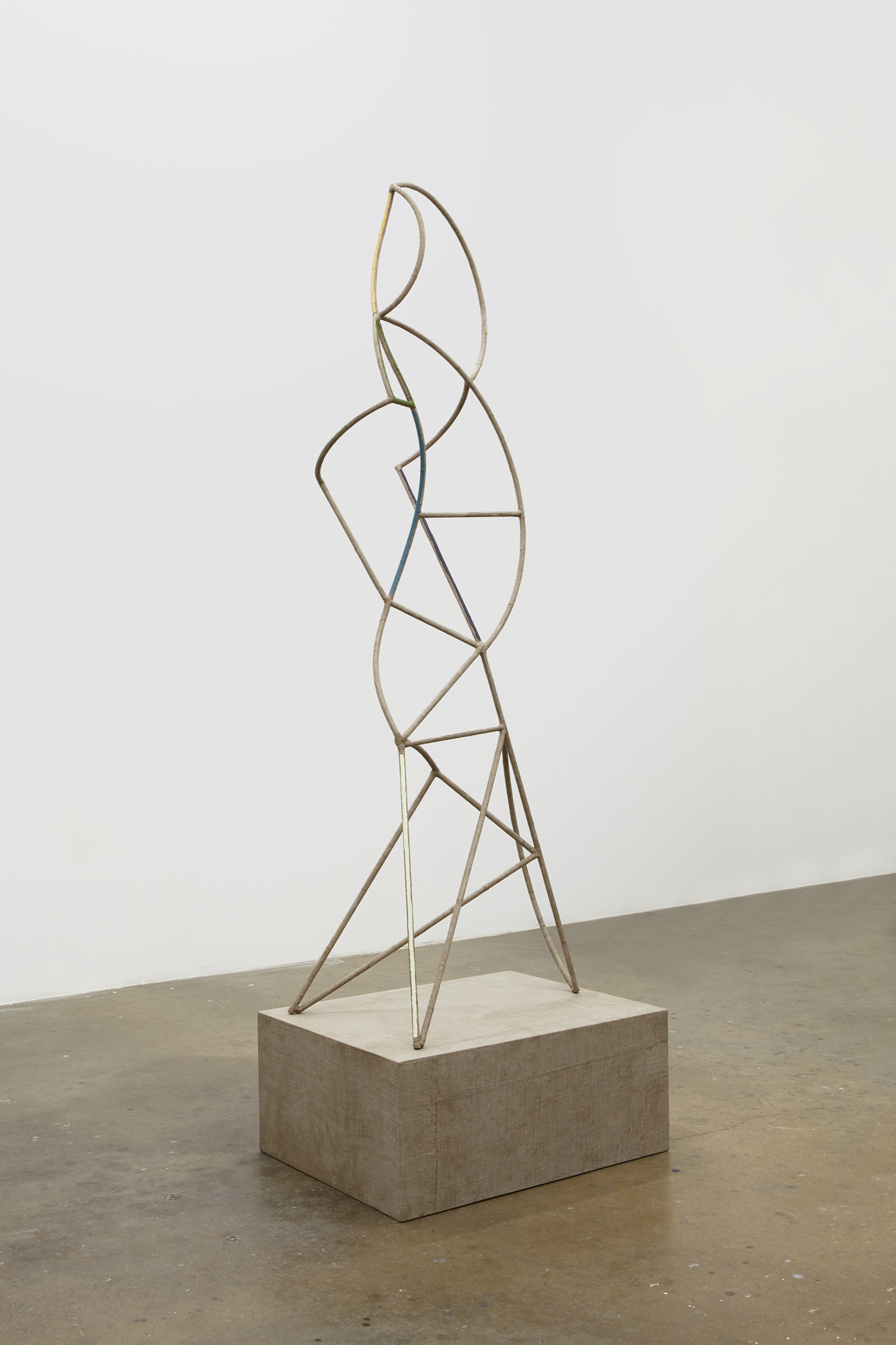 She Said Sure, 2015Acrylic on linen over steel and wood90" x 30" x 23"