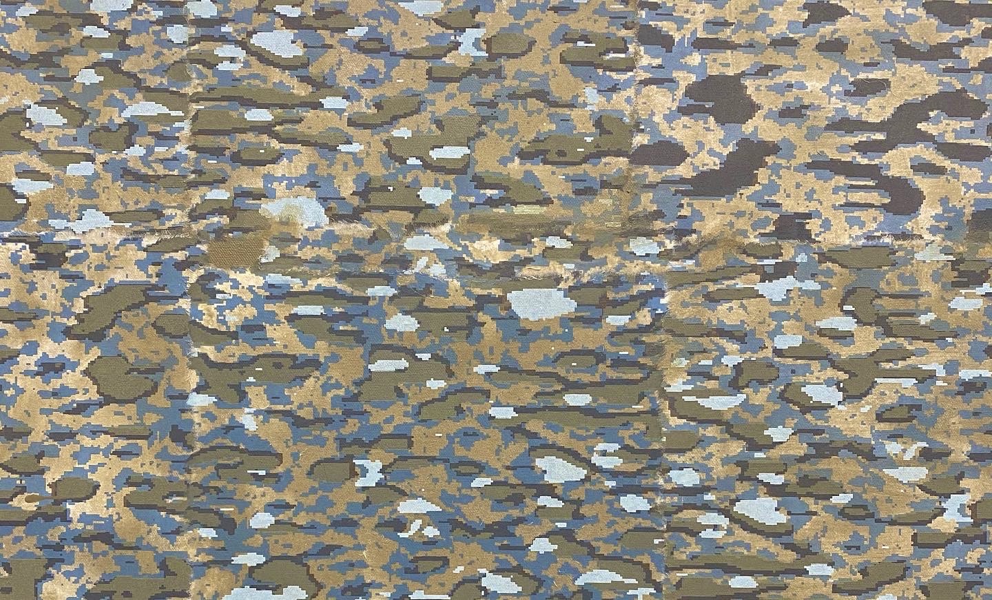 Process for "Between You and Me", oil on silkscreened kozo paper over MDF