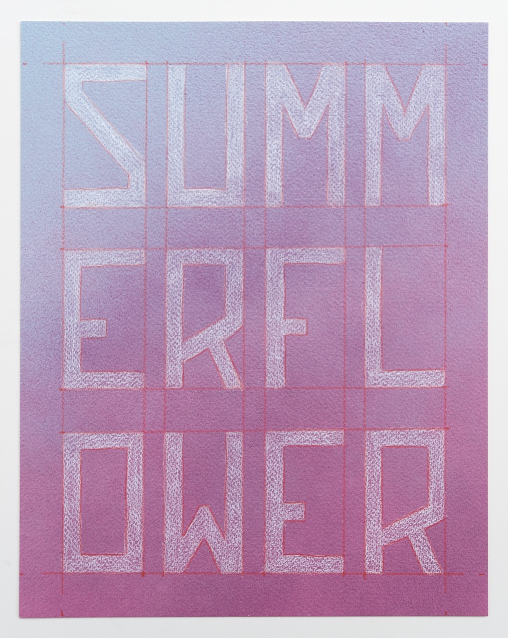 Summer Flower Enamel, colored pencil, watercolor paper 11 x 14 inches 2017