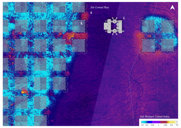 Landscape moisture control and retention simulation