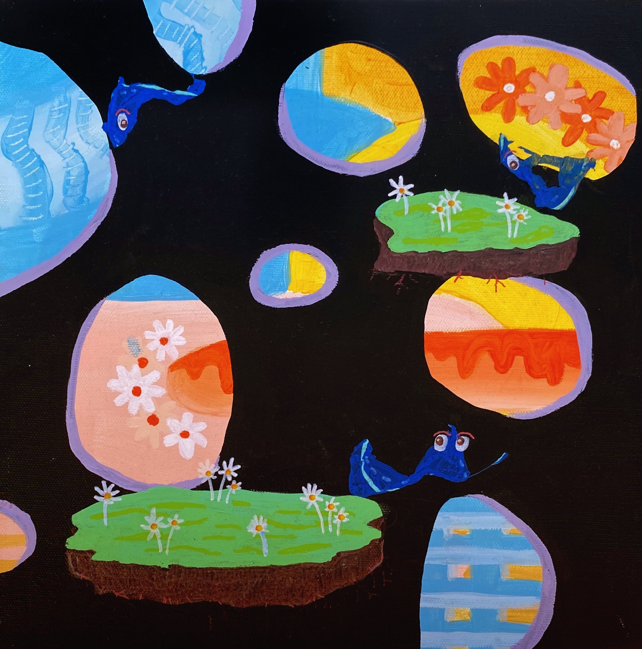 Space race, 2020, acrylic on canvas