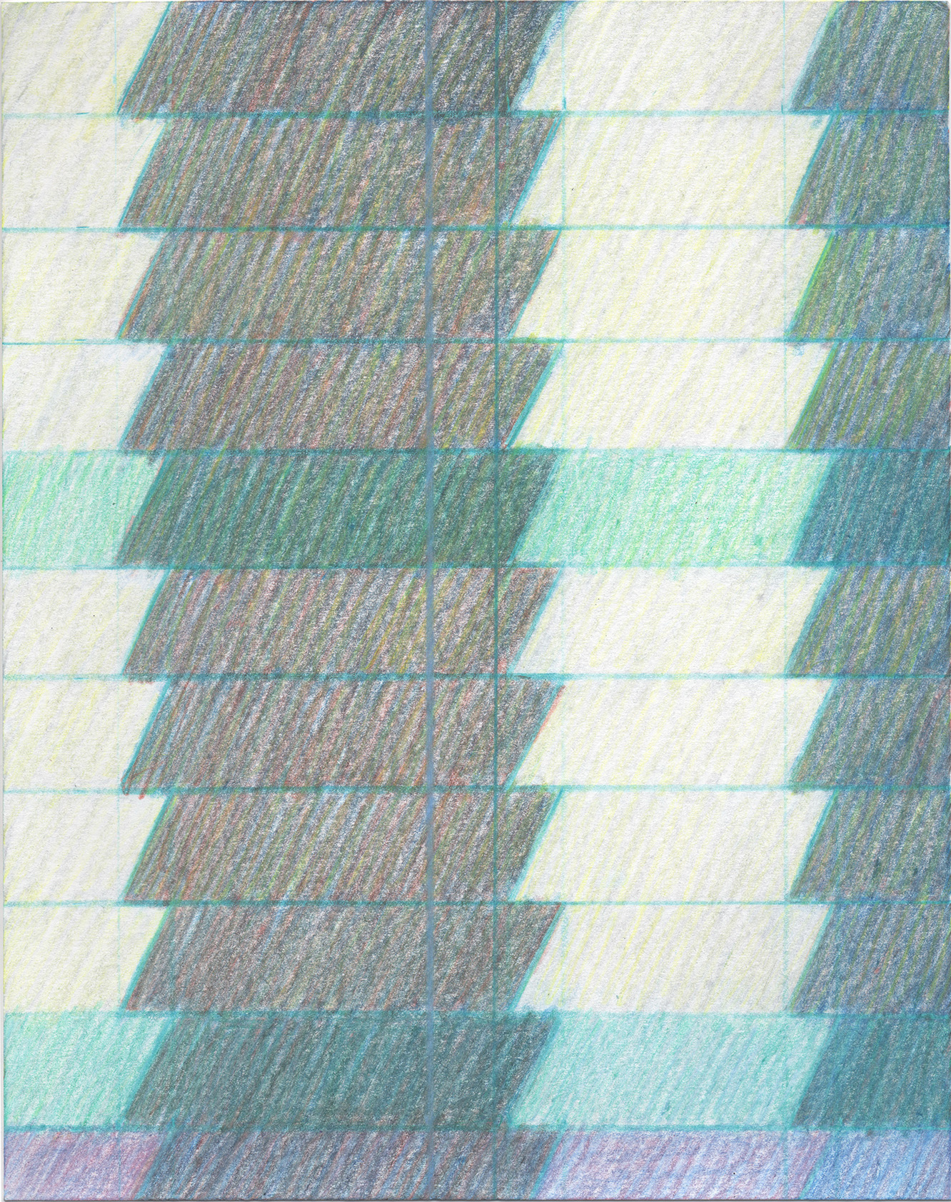 Venetian Blind Drawing no.9, Colored pencil on paper, 21.3x16.9cm, 2017