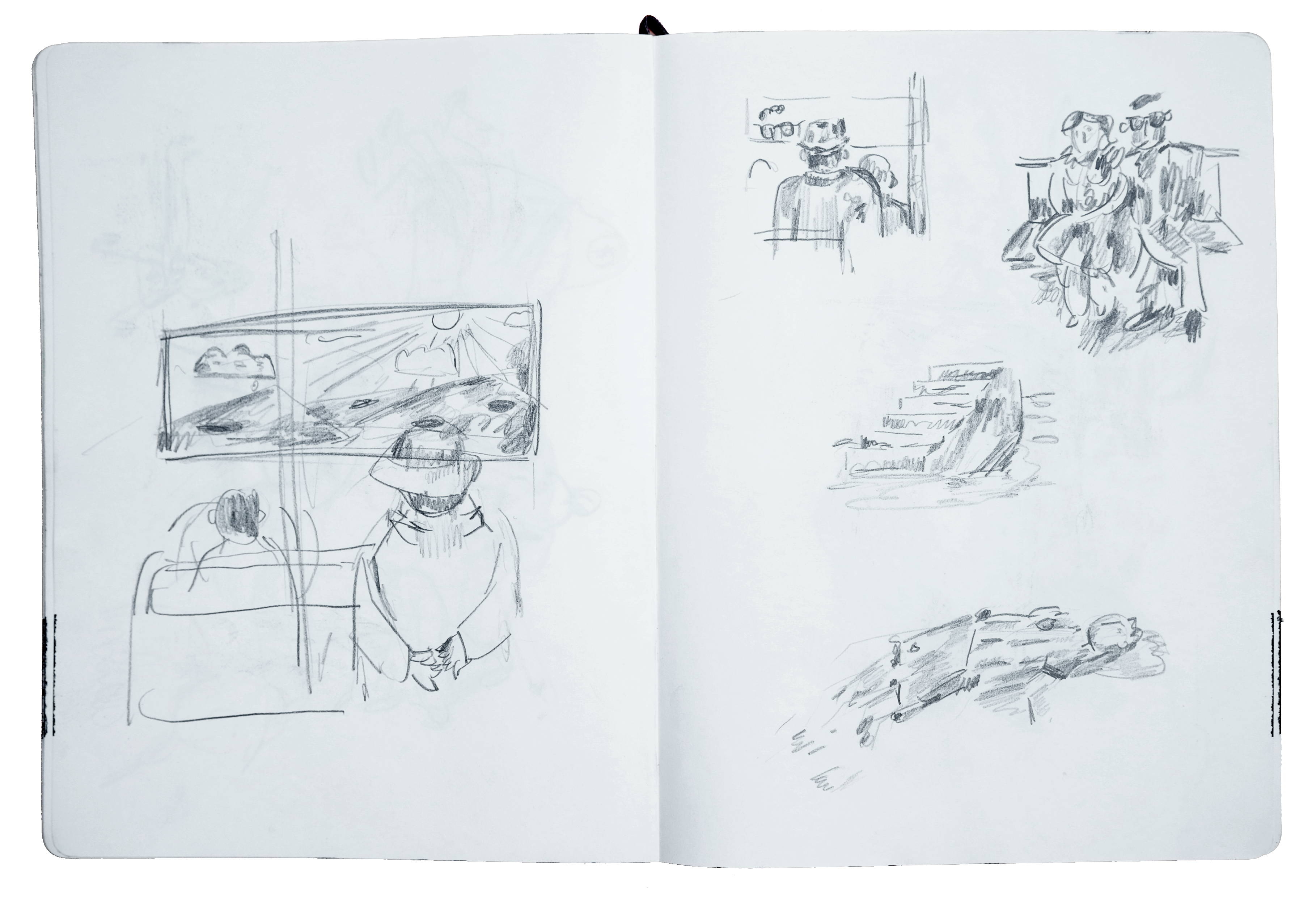 Sketches on paper, 2022-2023. Variable dimensions