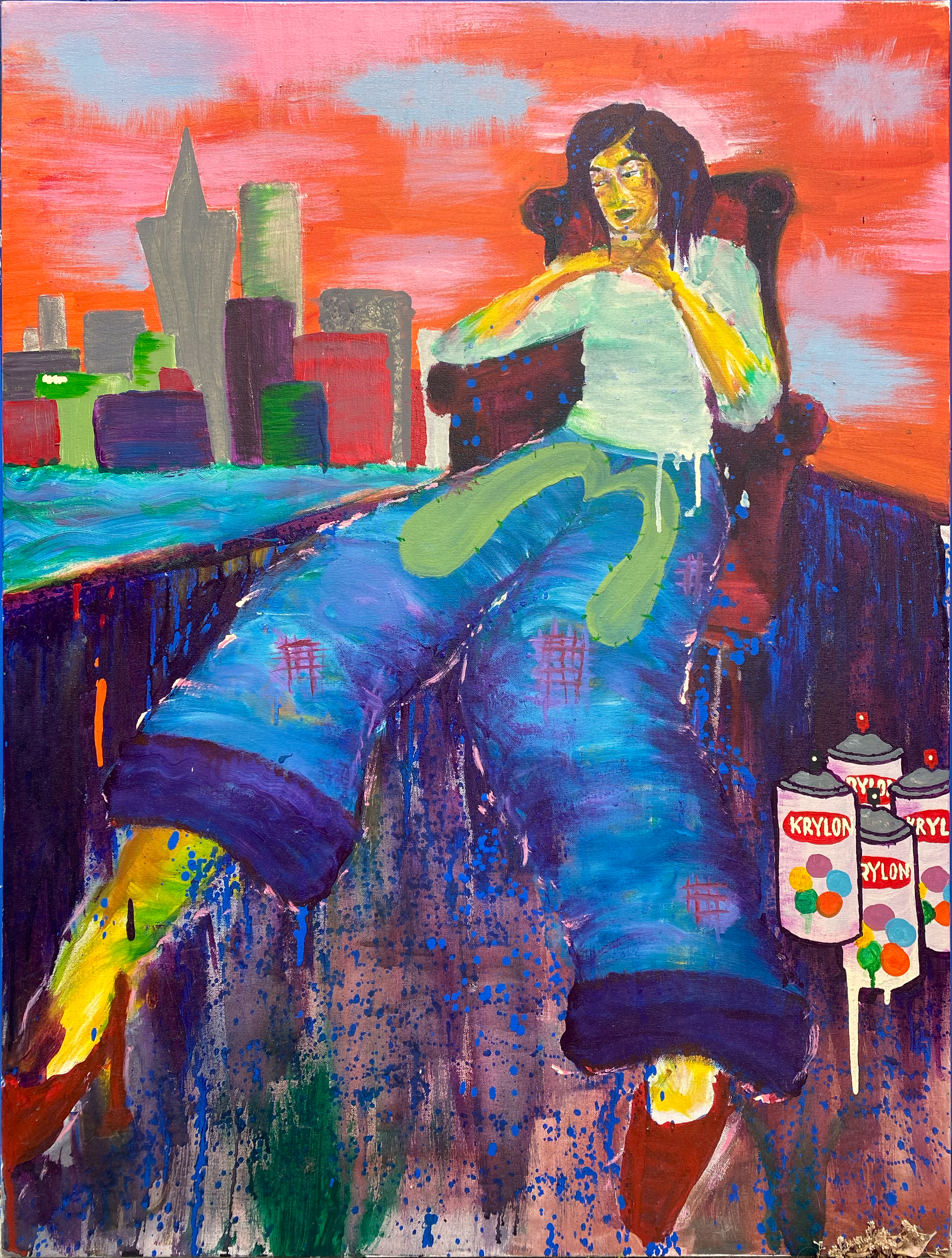 Large Canvas by me titled, 'All City''