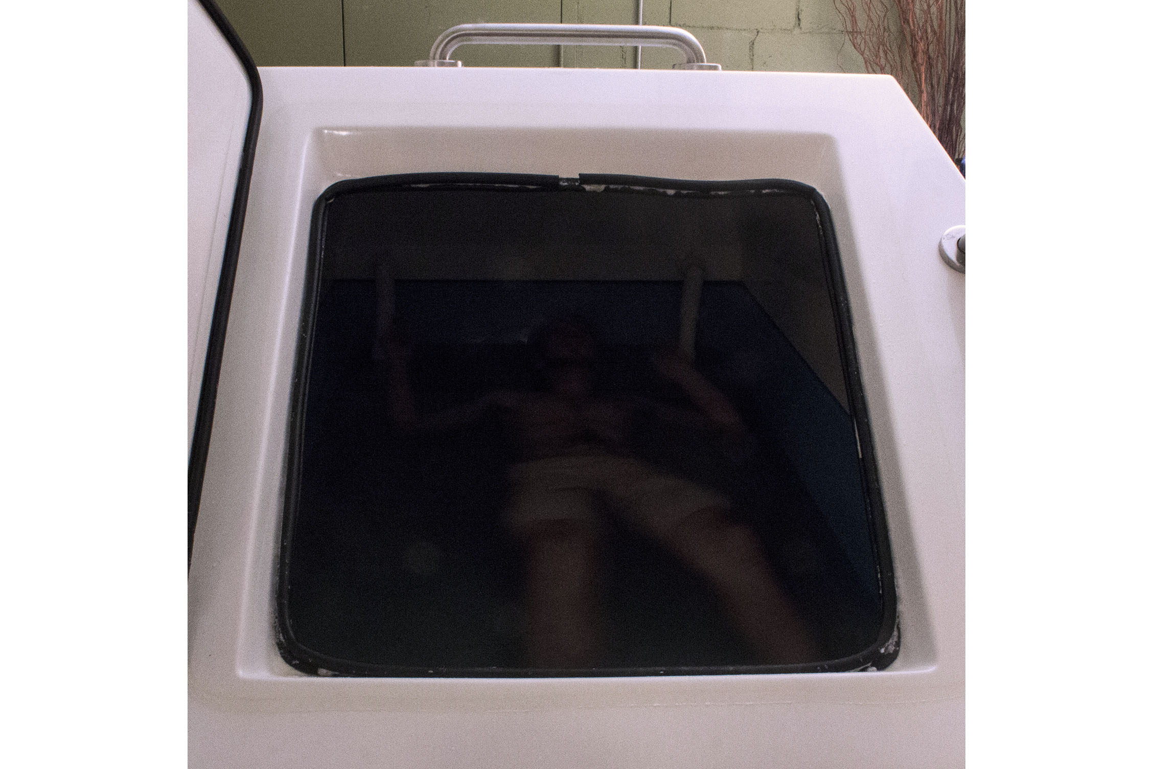 Photograph taken immediately after the Sensory Depravation Tank was opened
