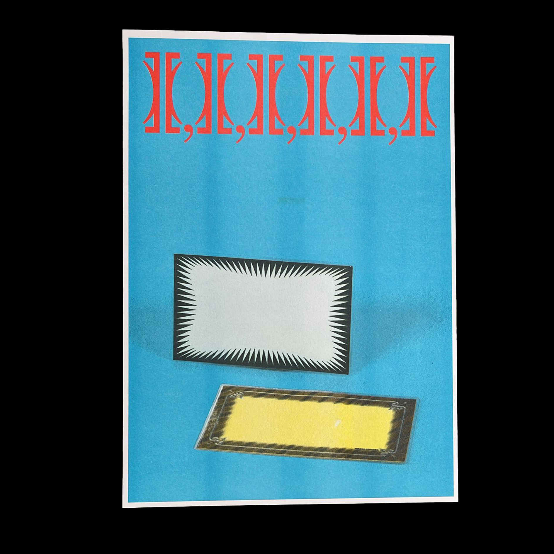 Eleni Papazoglou: A 4 colour risoprint of retail signage (price tags), commercially photographed as products.