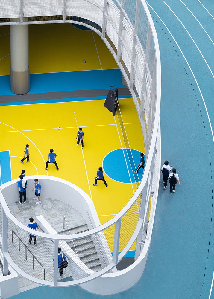 lower sports field seen from the running track
