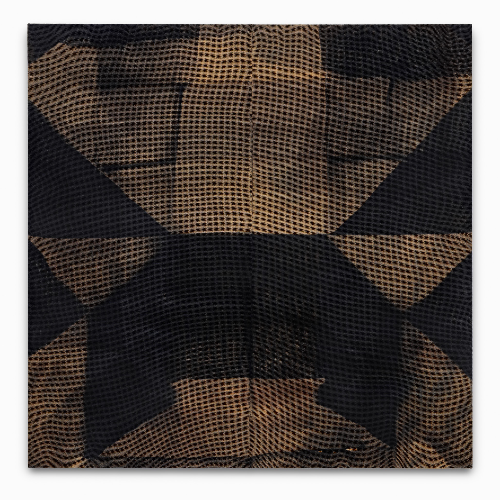 untitled, 175x175cm, dye and bleach on mesh fabric, 2016