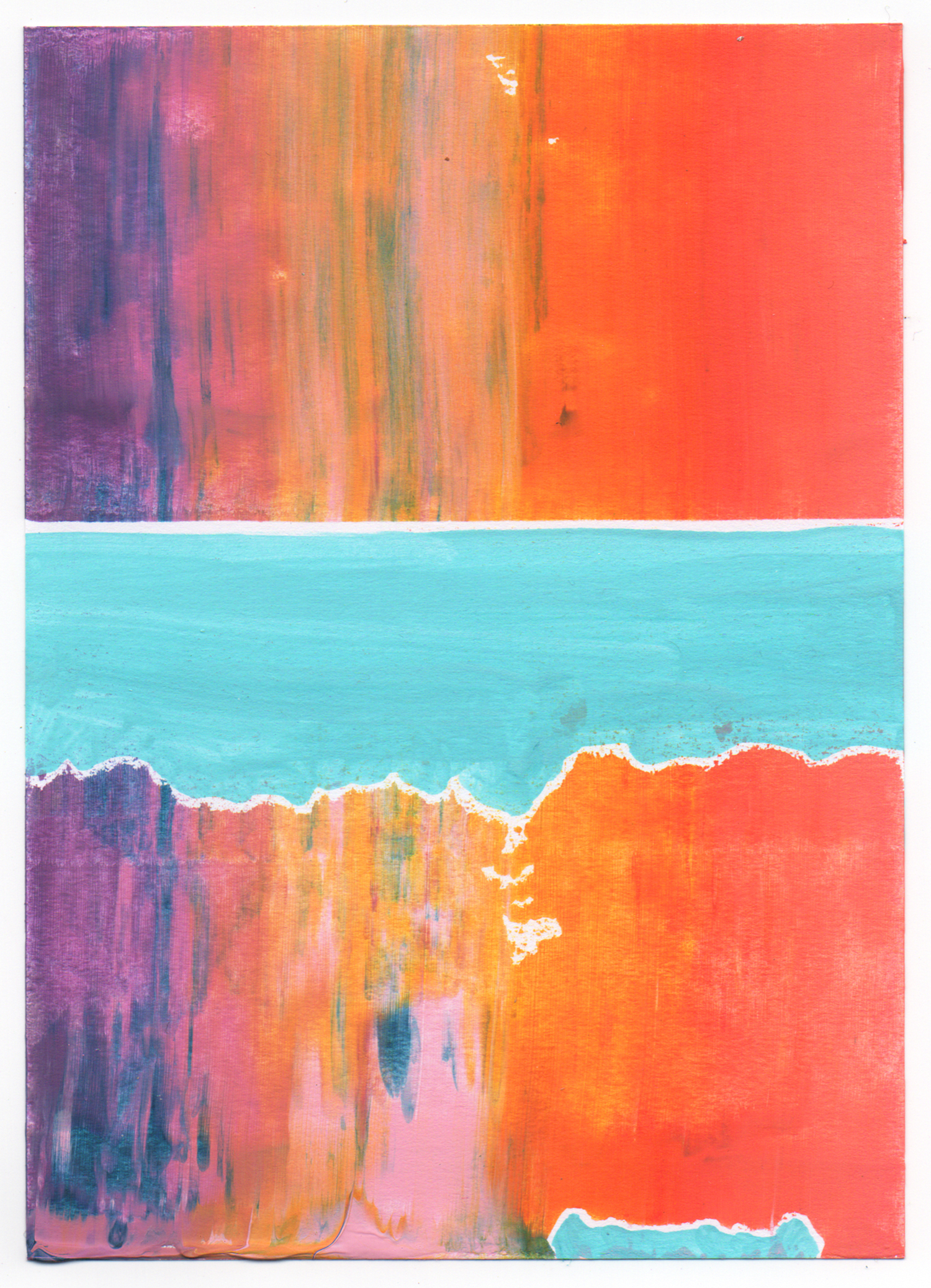 Untitled 480, 2018, Acrylic on paper, 14.8x10.5cm