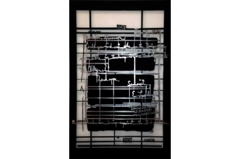 Voluspa JarpaSecretos y borraduras, 2014Laser cutting of ABS acrylic45 x 30 x 0,6 cm