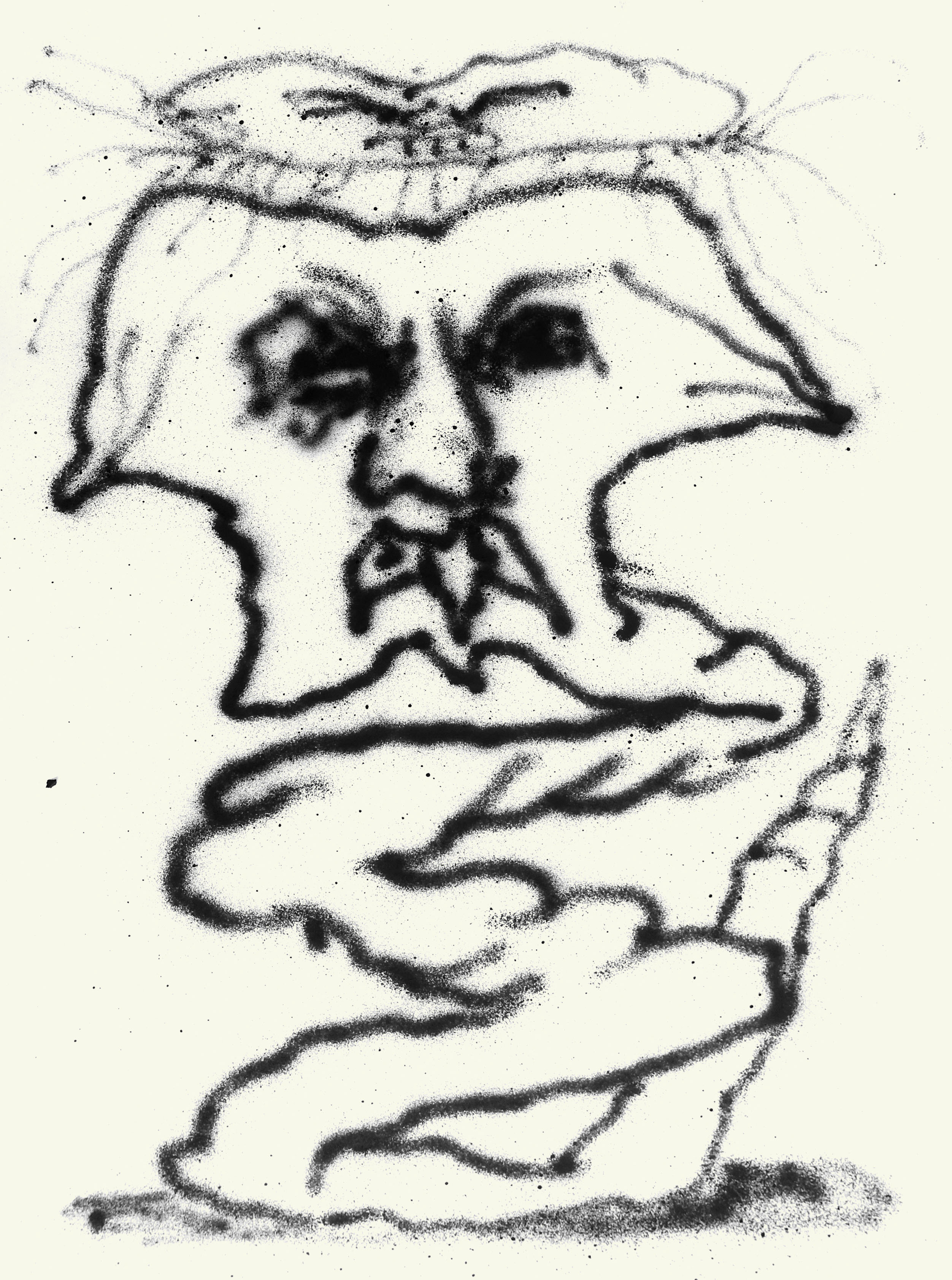 Paura #3spray paint on paper, 40x30 cm, 2022