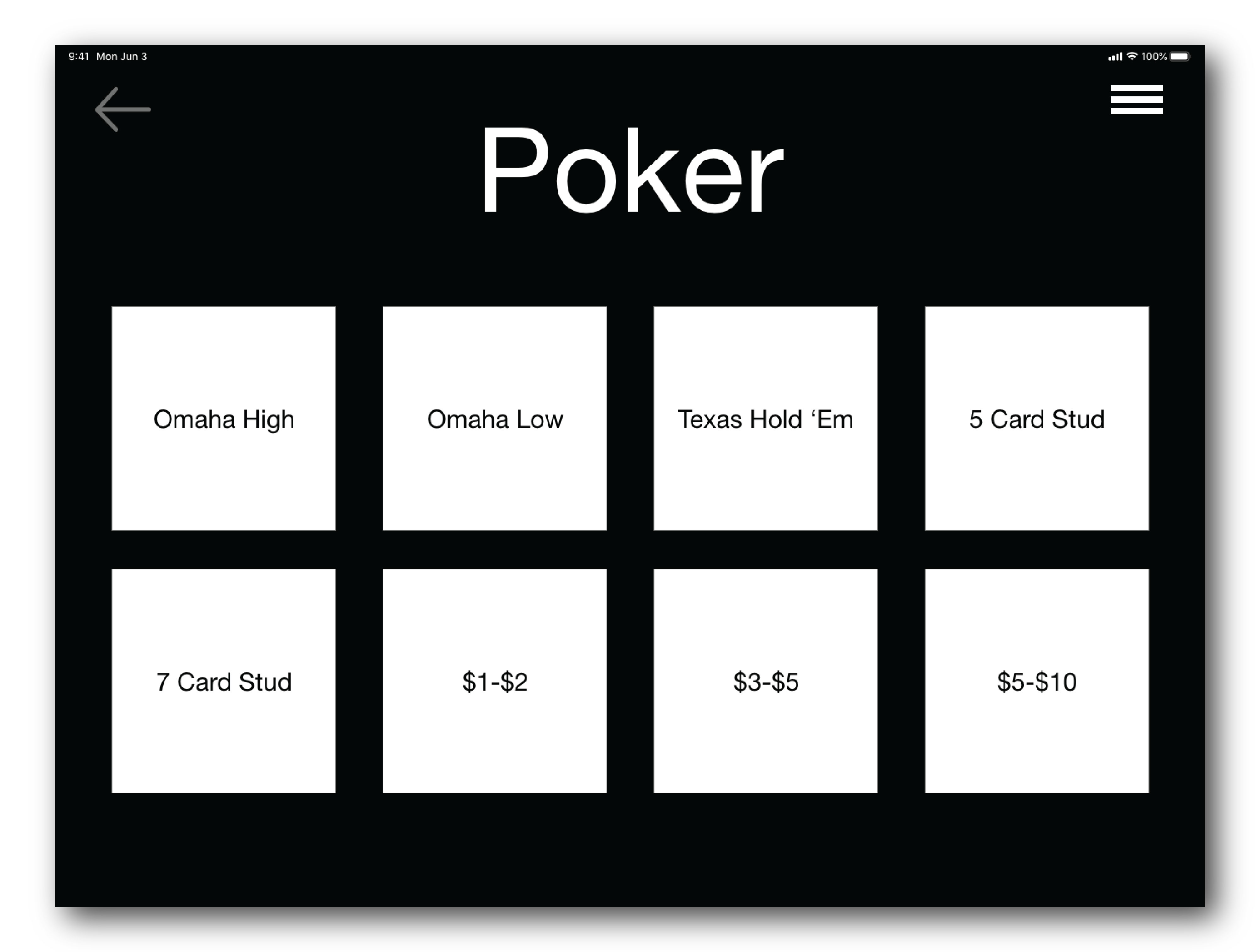 Jackpot Low Fidelity Wireframe