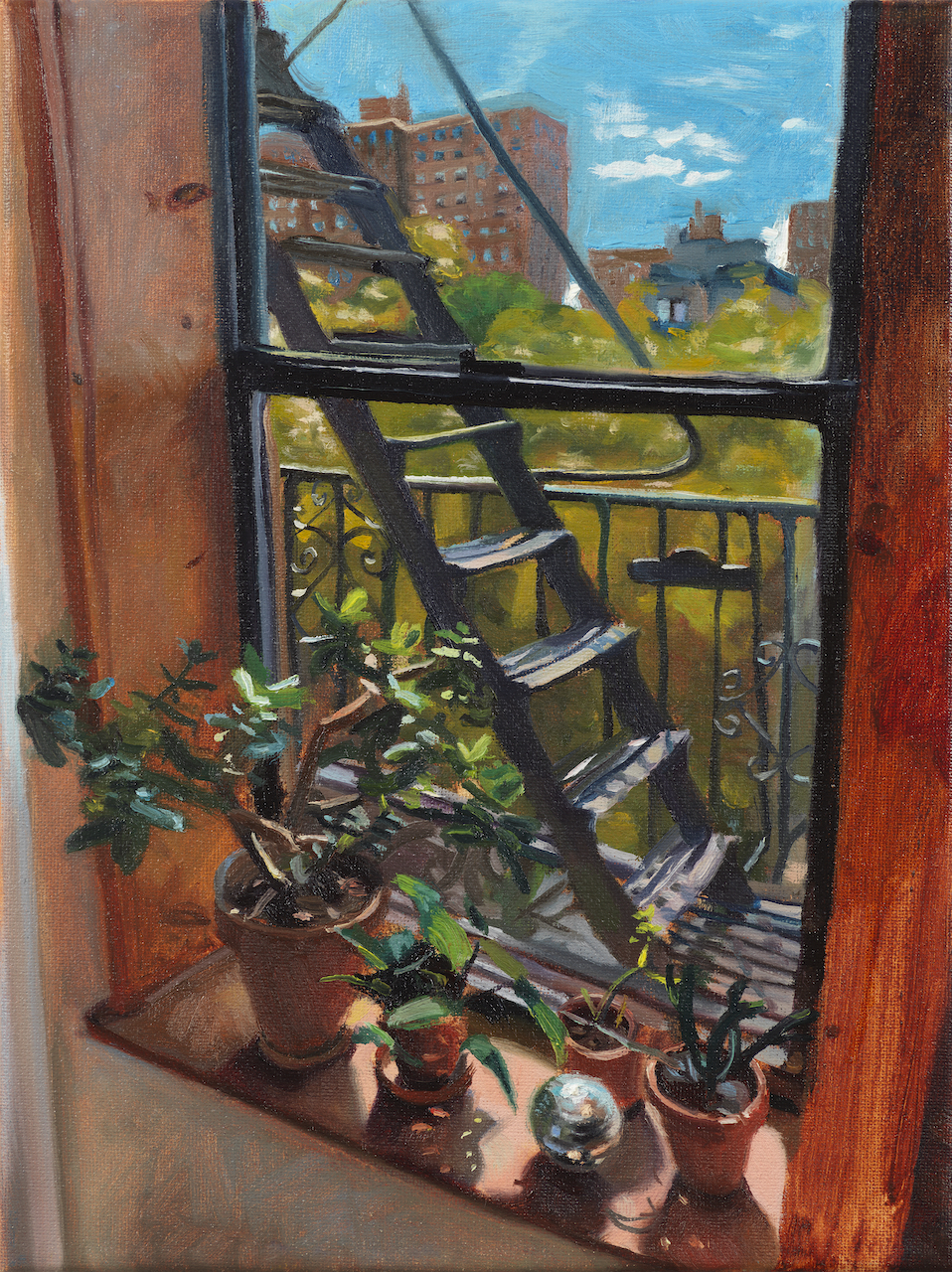 September 12, 2020 (Fire Escape),  oil on canvas, 12x9", 2020-21