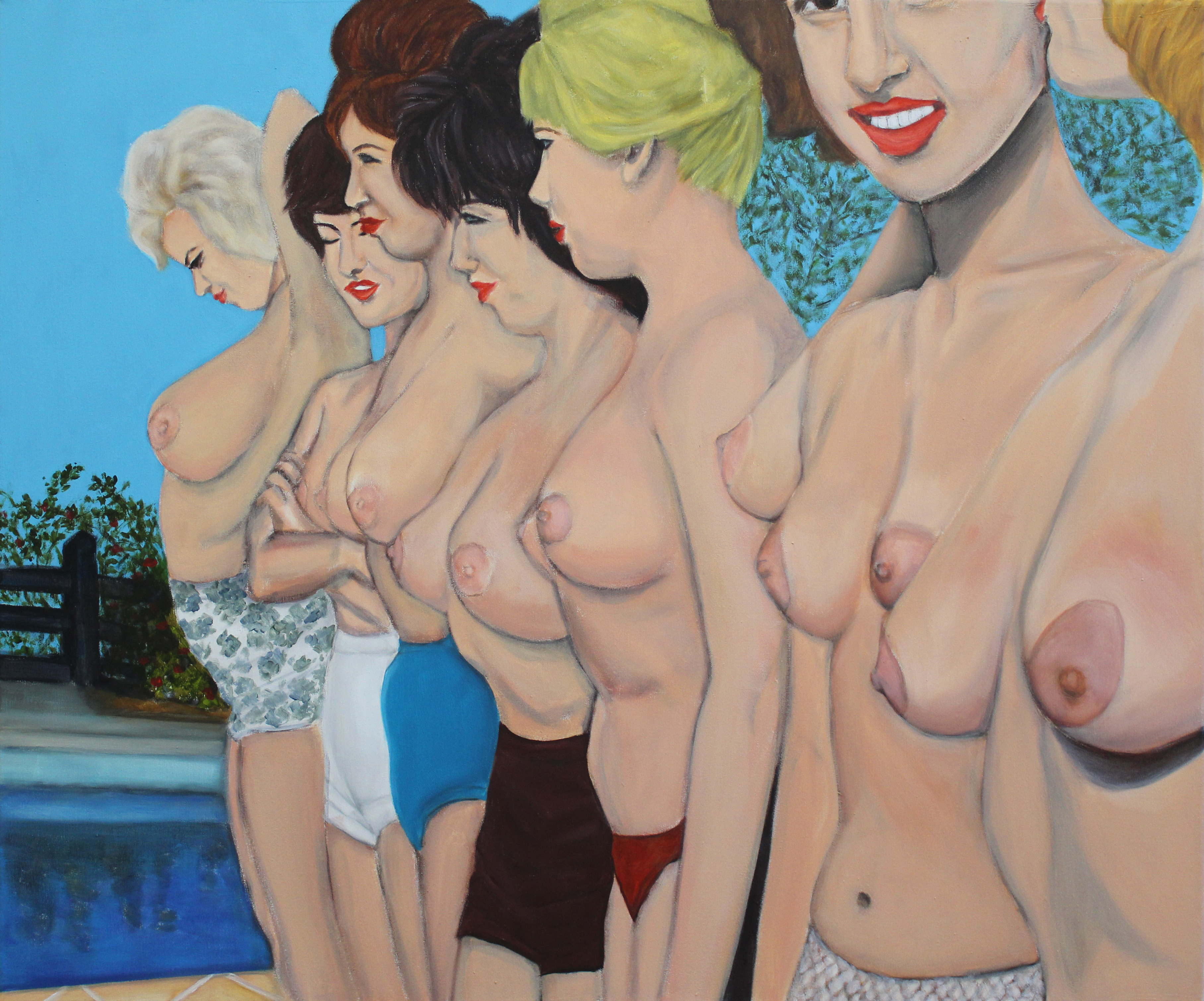Breast competition, acrylic on canvas, 70x90 cm, 2024
