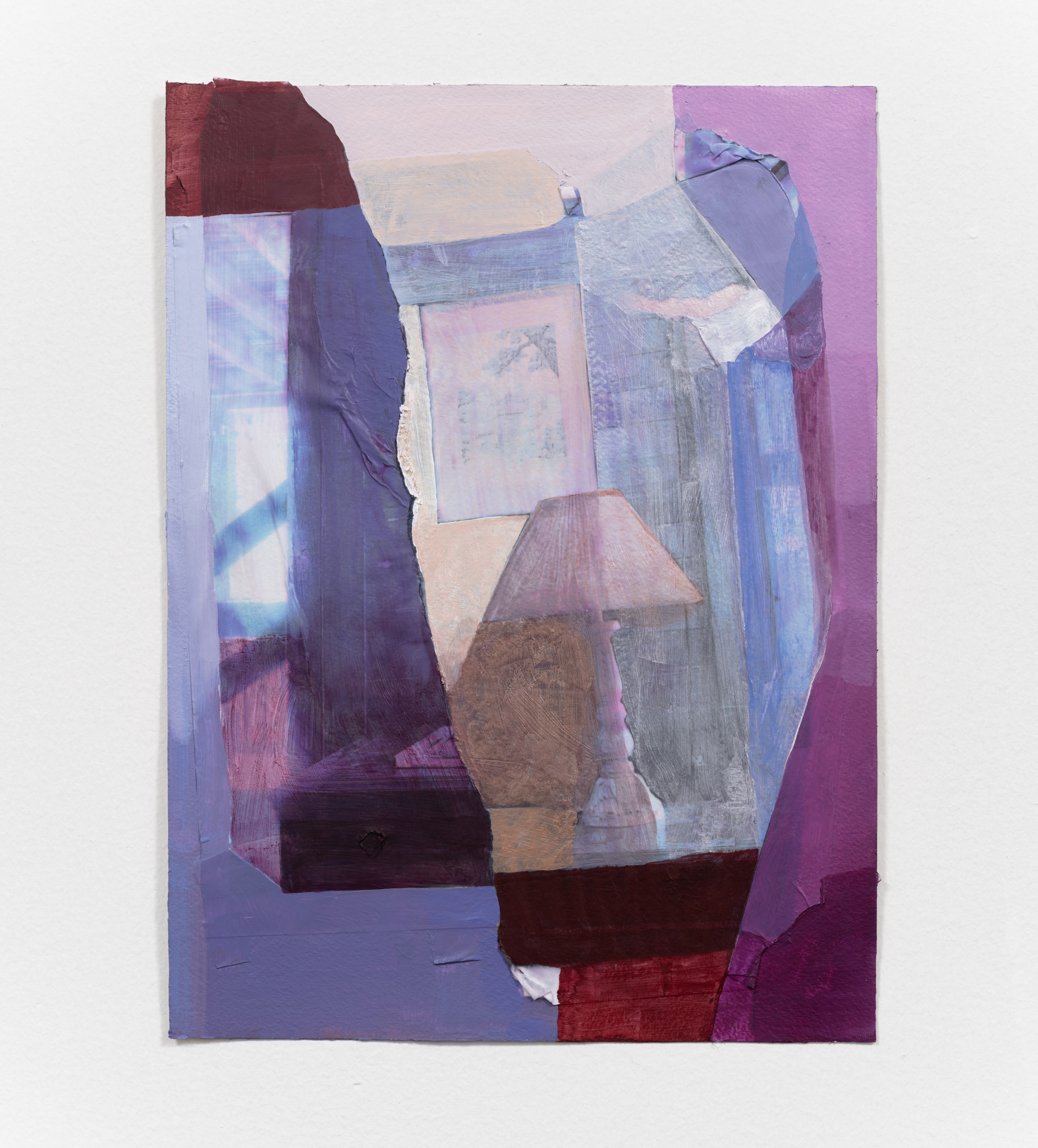 Byrdcliffe, 2023, 12 x 9 in, Acrylic and printed photograph on Arches paper