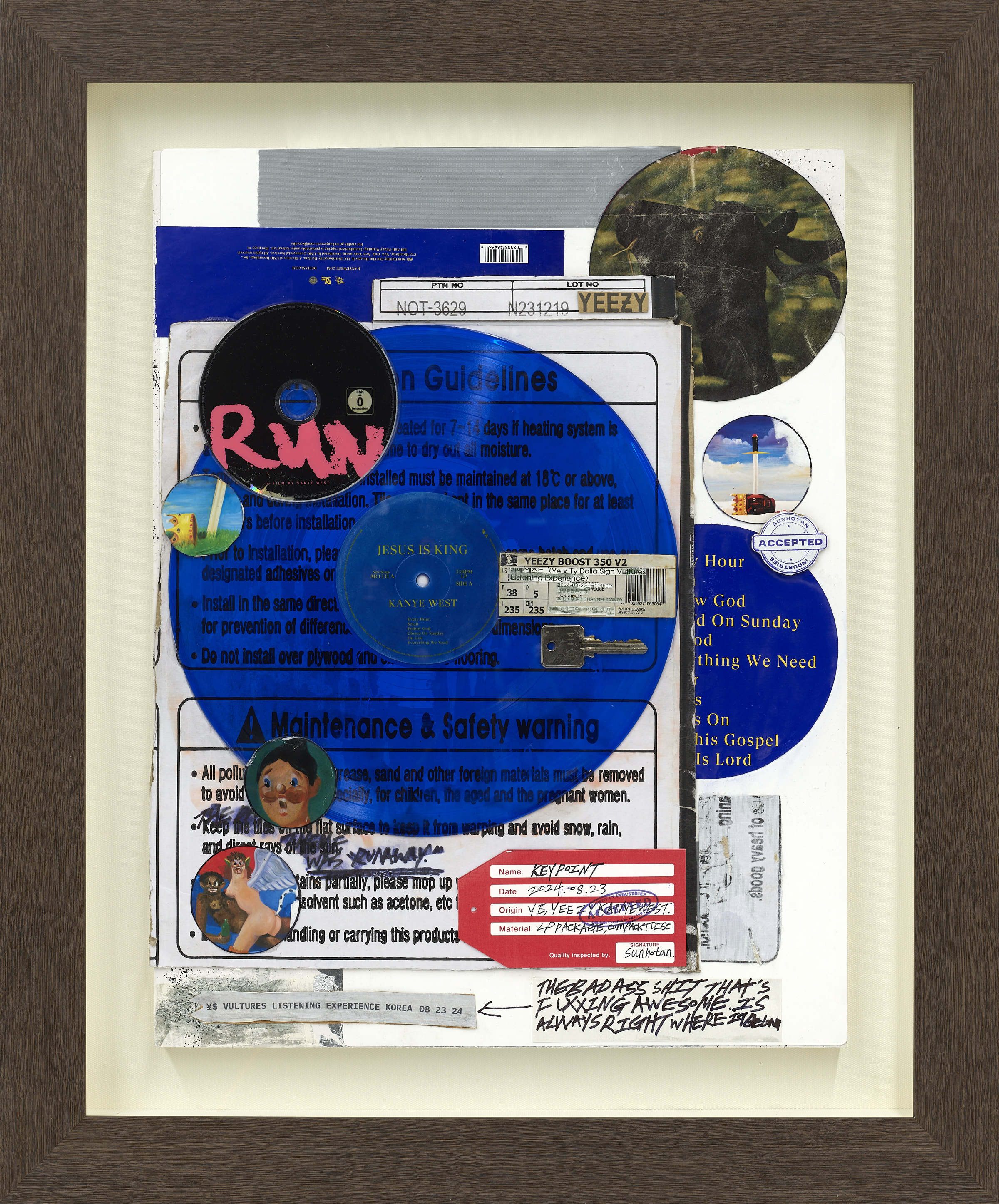 Keypoint (2025), Mixed Media Collage on Wood Panel, 71.0 × 59.0cm
