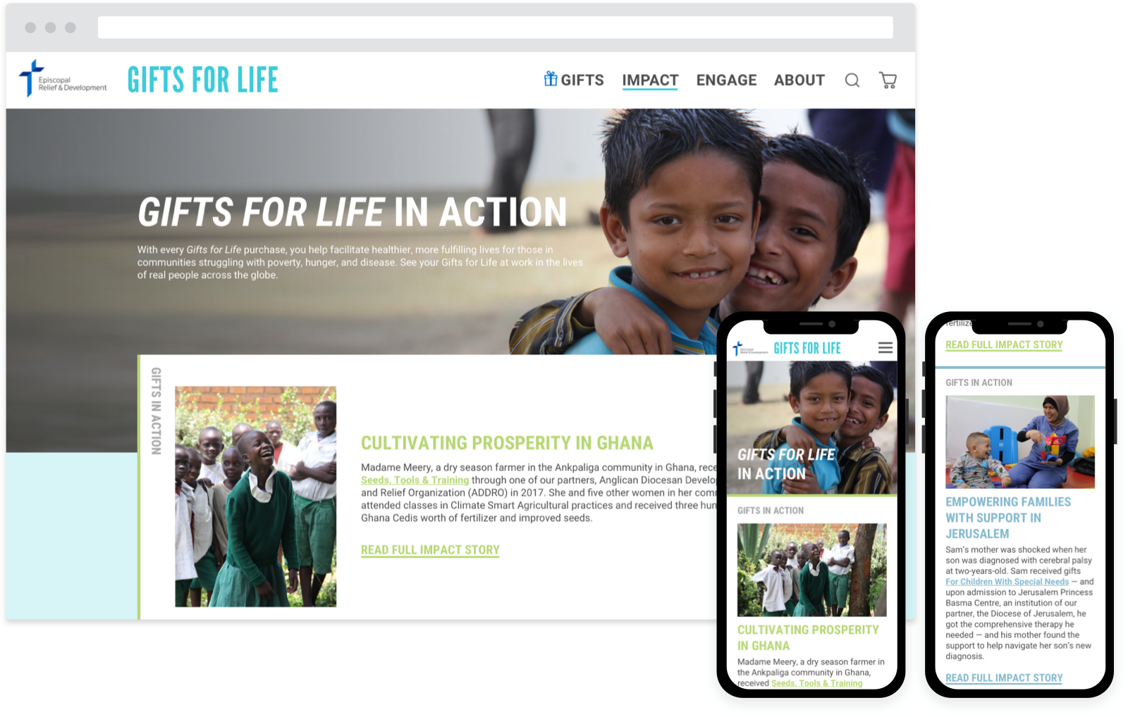 Episcopal Relief & Development's Gifts for Life impact page
