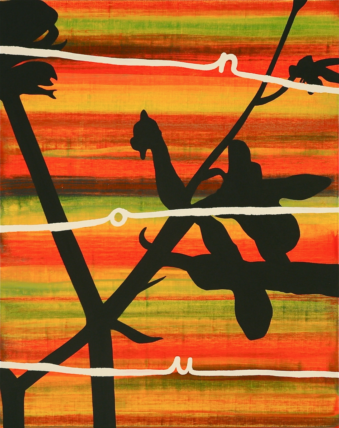 'These flowers will never die' (collector's title) 2012, acrylic and alkyd on canvas, 75 x 60 cm, private collection