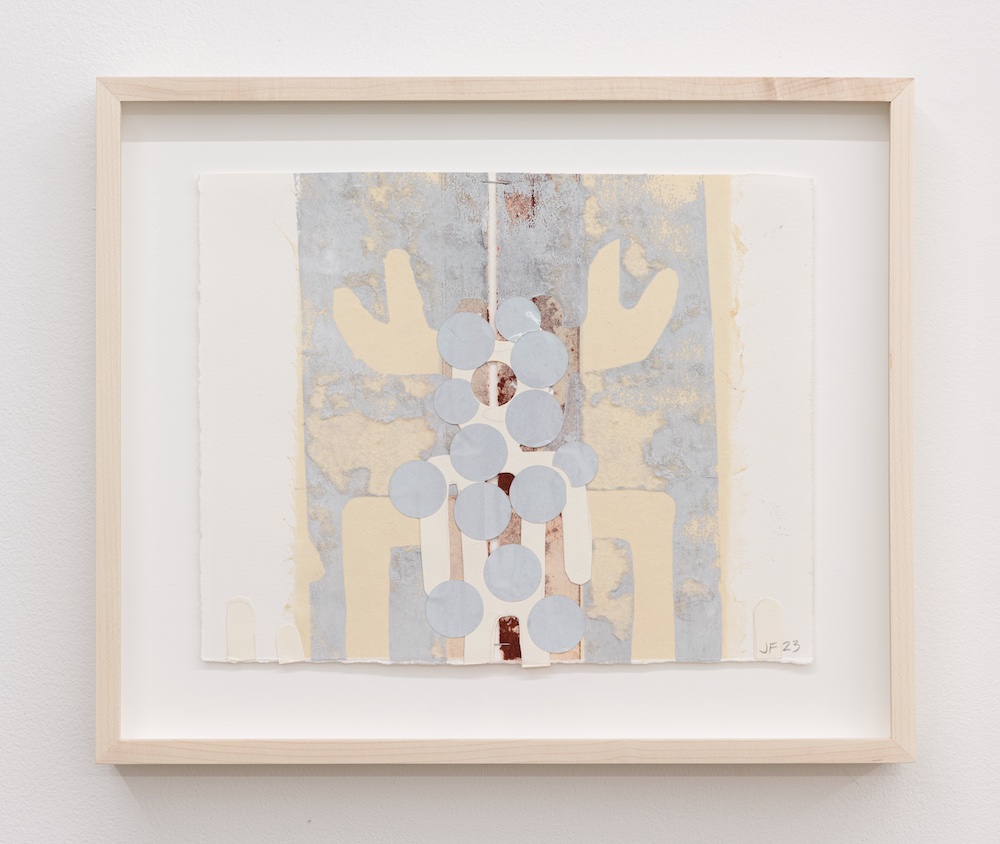 Joe Feddersen, Family Album #65, 2023, Reflective vinyl, ink, paper, 8 x 10 in. $1,600 framed