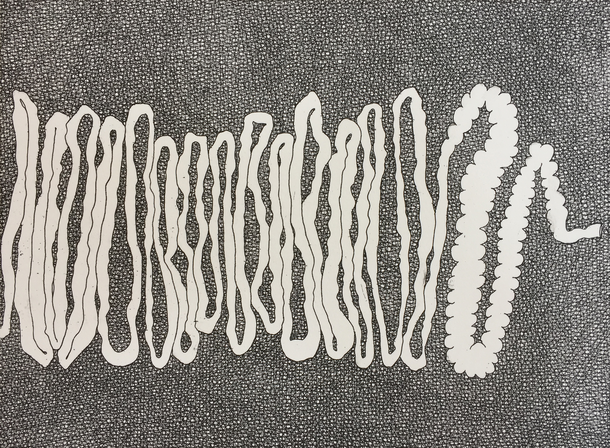 The End of the Asshole, 2018. Etching, 6 x 8 inches