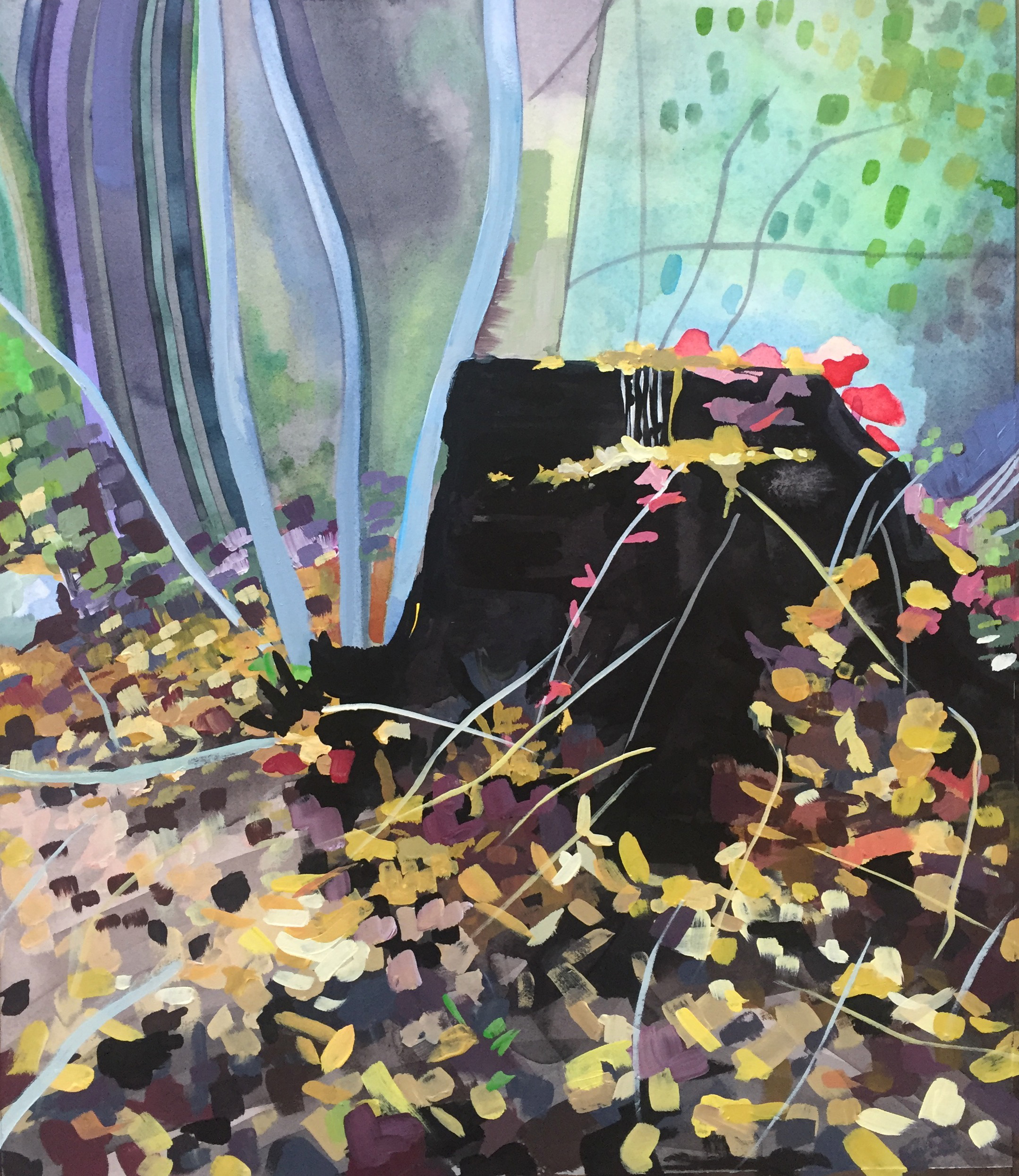 stump. watercolor, ink + acrylic on arches. 22 x 20 inches