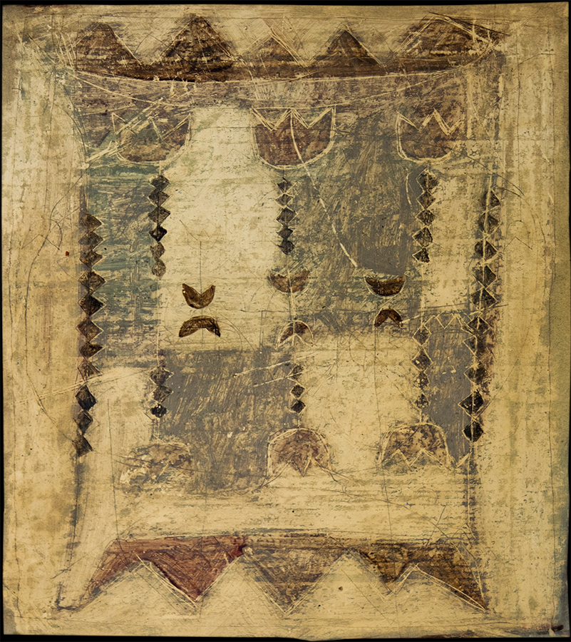 Design for handmade carpet. Gouache, wax. Painting on cardboard. 1960's