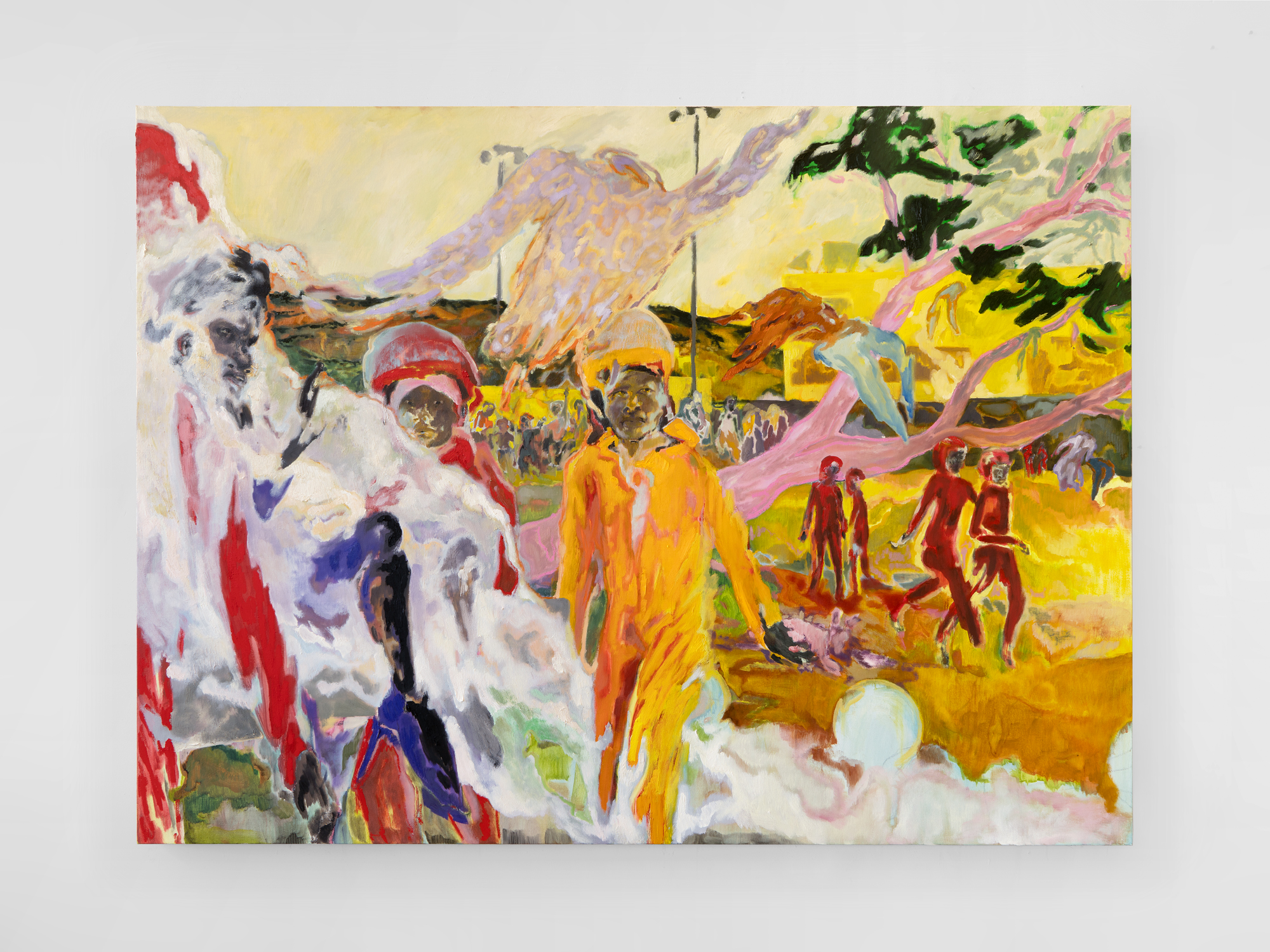 Procession of the Red Ants, 2021, oil on linen, 65 x 86 1/2 in