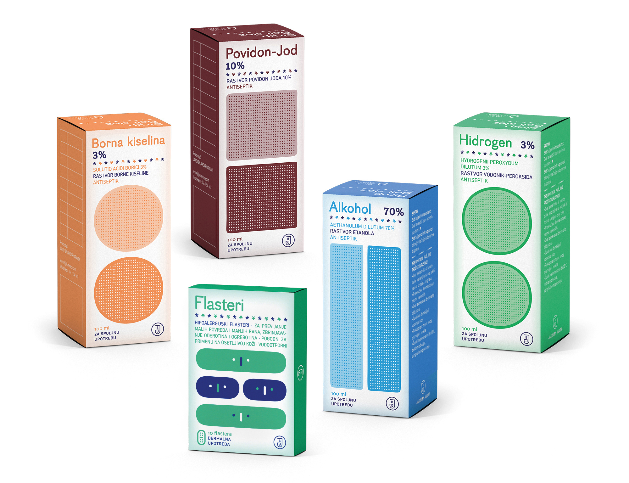 Some common antiseptics,  band-aids