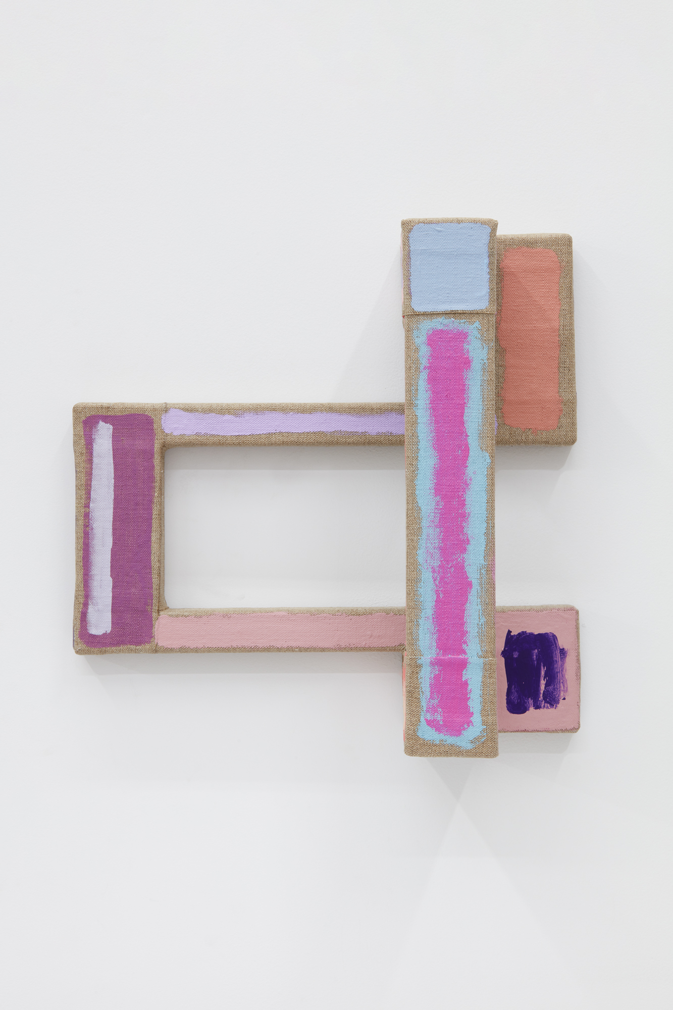 Utterance 1, 2019 Mild steel, Belgian linen, acrylic paint 12 &sup1;&frasl;₄" x 12 &sup1;&frasl;₄" x 5 &sup1;&frasl;₄"