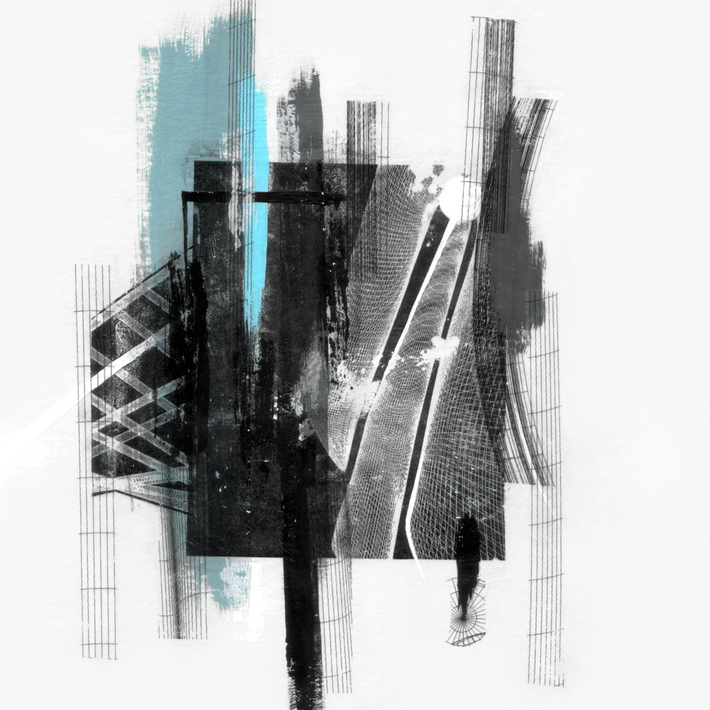 STELZEN VONEINANDER  ·  mixed media on paper  ·  26 x 29 cm  