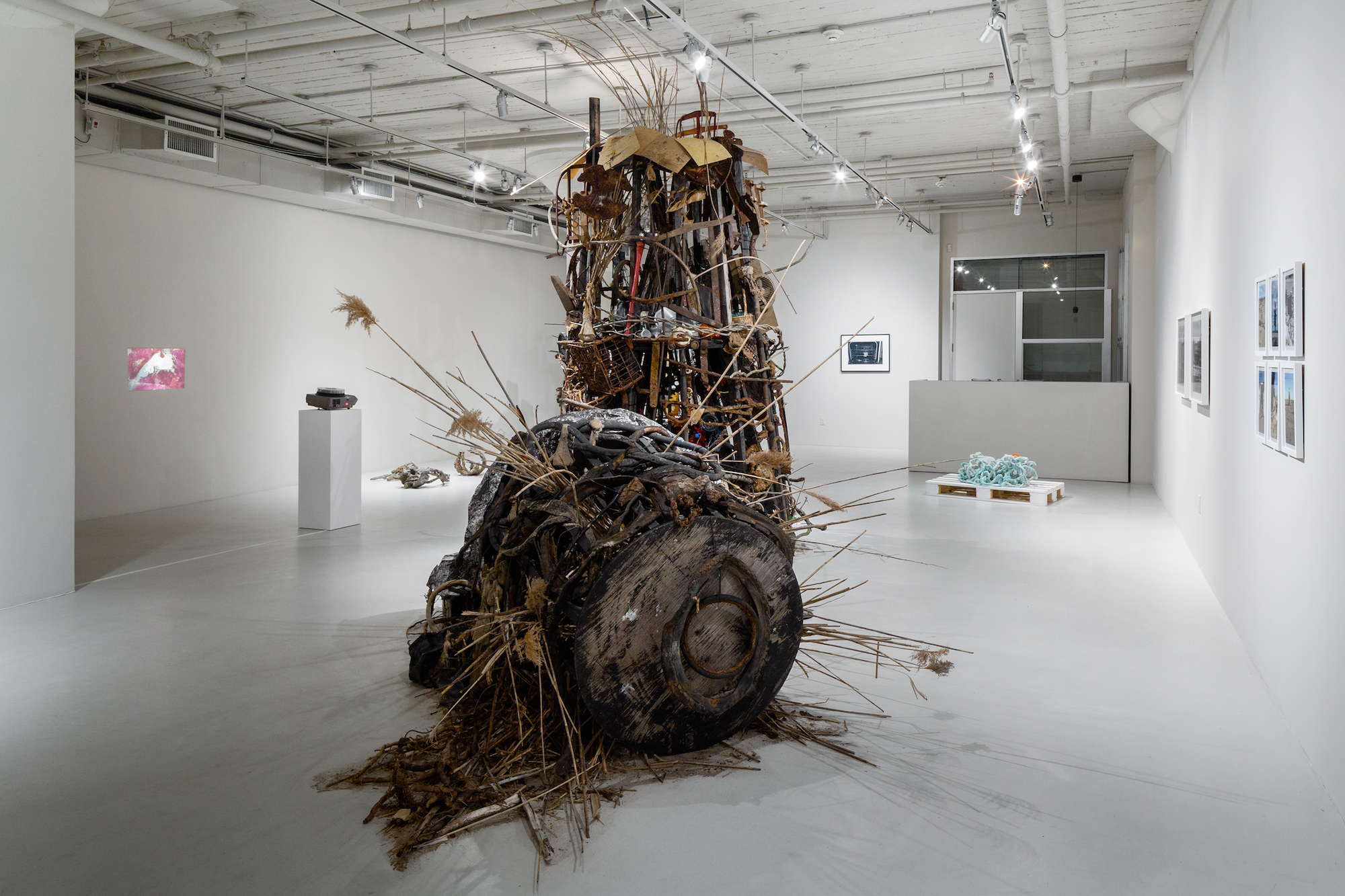 Abigail DeVille, Haarlem Tower of Babel, 2012; reclaimed lumber, accumulated debris, and family heirlooms, 72 x 72 x 192 in. (Credit Rafael Gamo.)