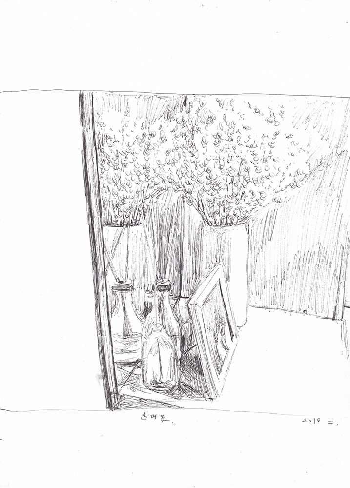 현관, 2018, pen on paper, 28.7*20.6(cm)