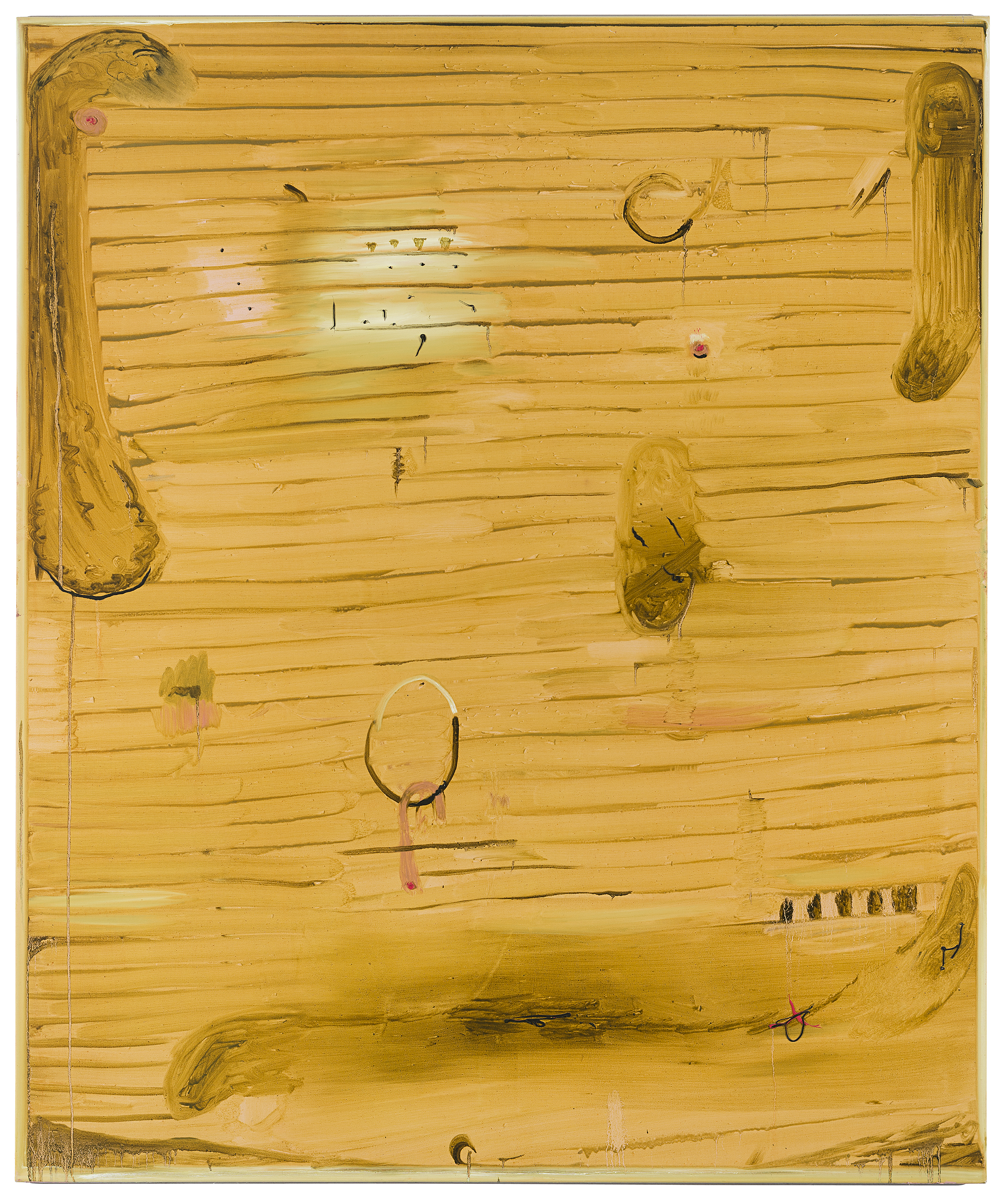 landscape rip / 180 x 150 cm / oil on nettle / Andreas Lech 2020