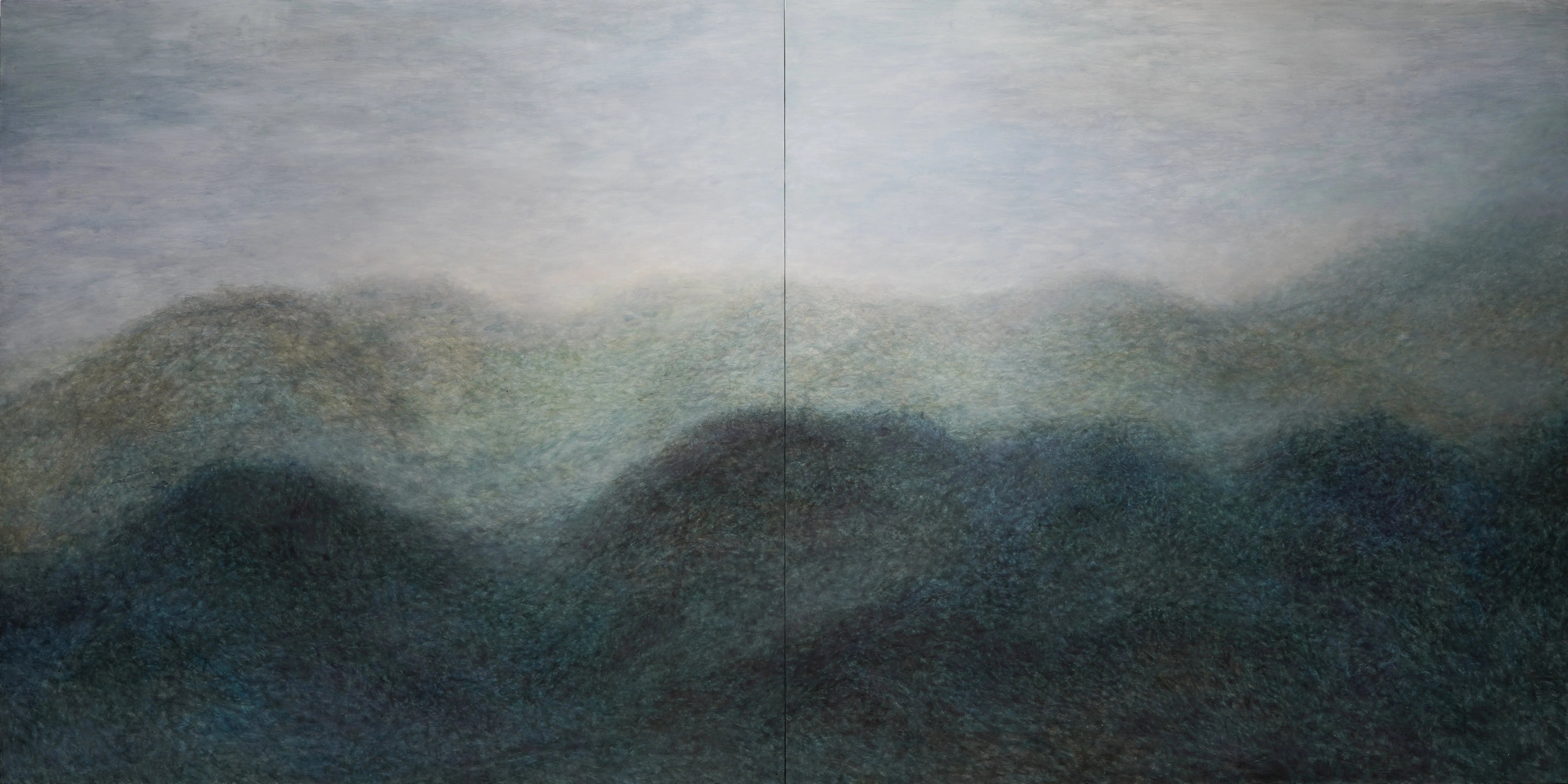 橫山的山Hengshan's Mountain, Acrylics on canvas, 120 X 240 cm, 2023