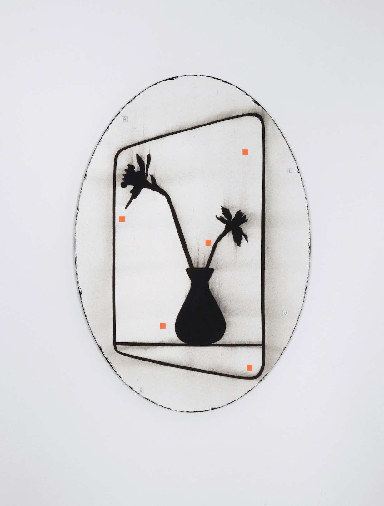 Untitled 2018, acrylic, alkyd and pencil on paper/aluminium, 44.5 x 31 cm