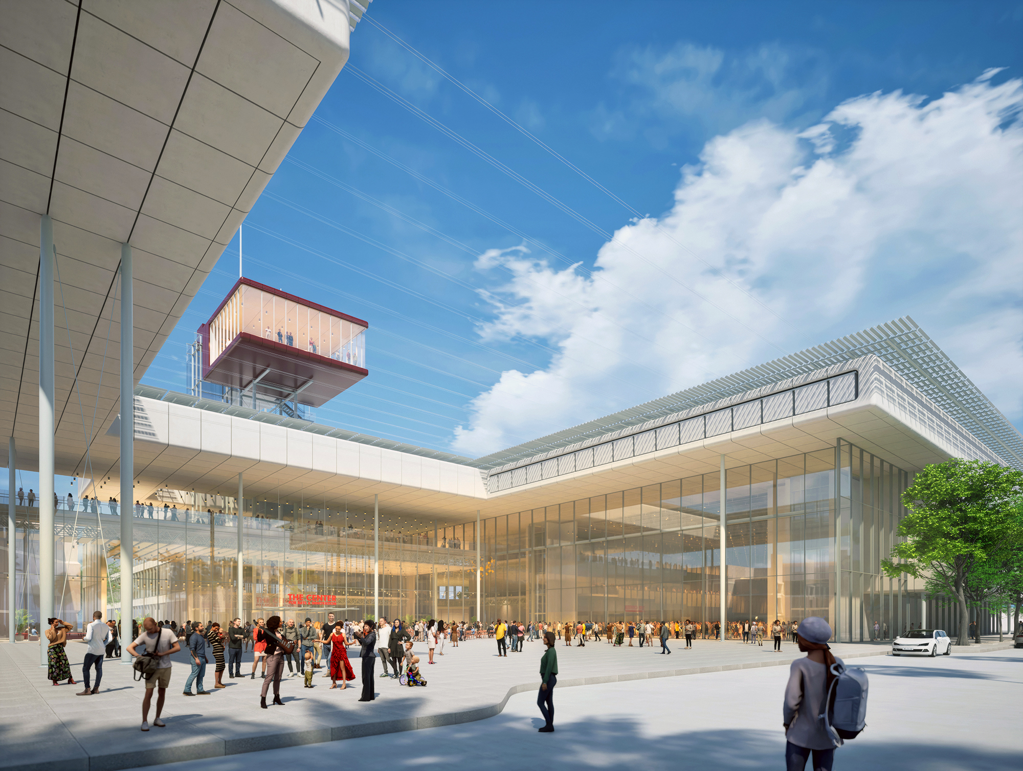 Perspective Rendering of Piazza - Courtesy of Renzo Piano Building Workshop