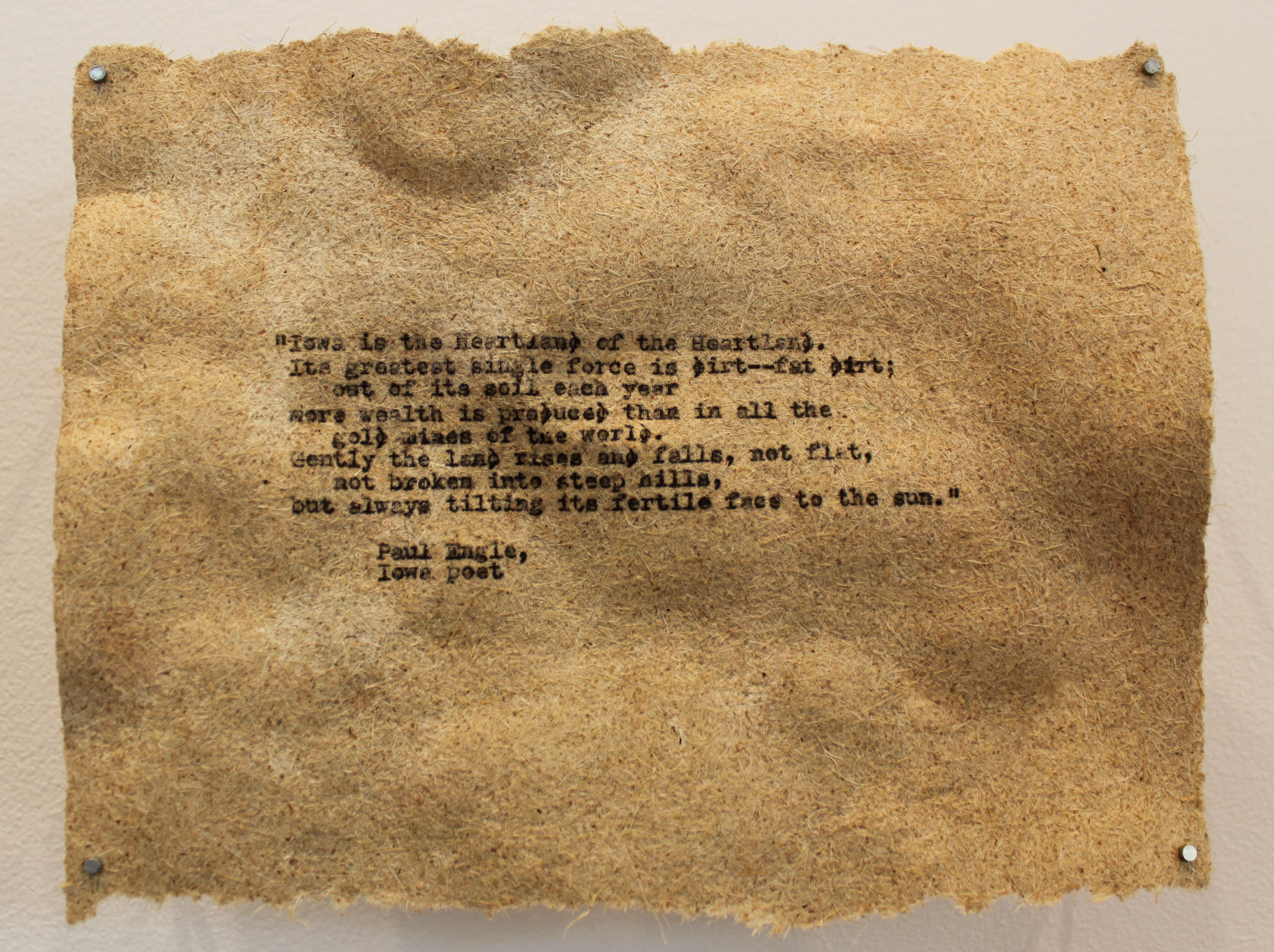 Iowan Heartland, ink on cornhusk paper, 9 x 6 inches