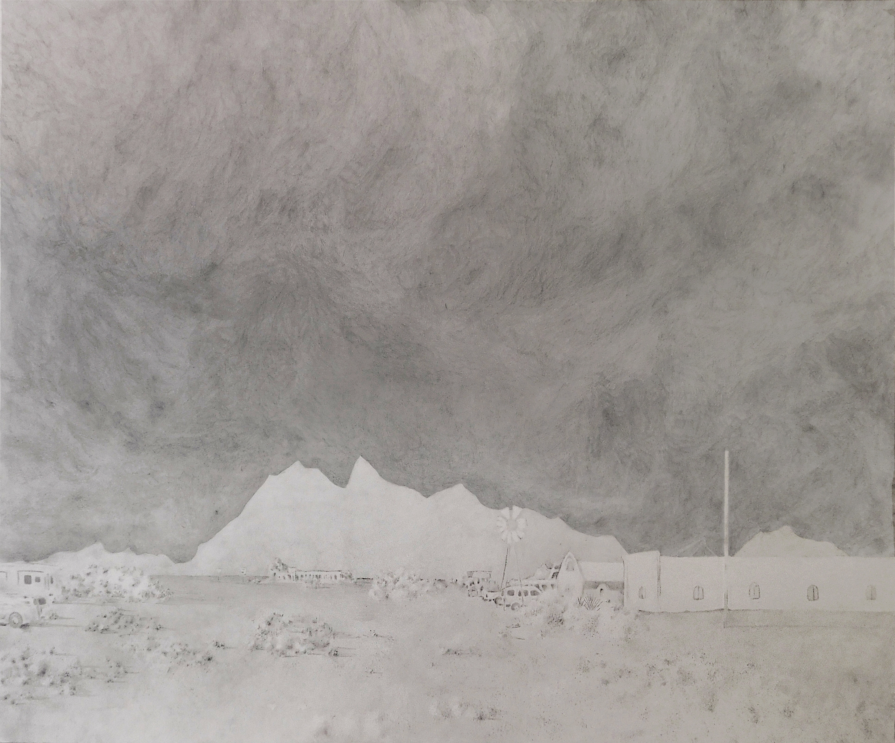 alon station at study butte | graphite on paper | 22 x 26 inches