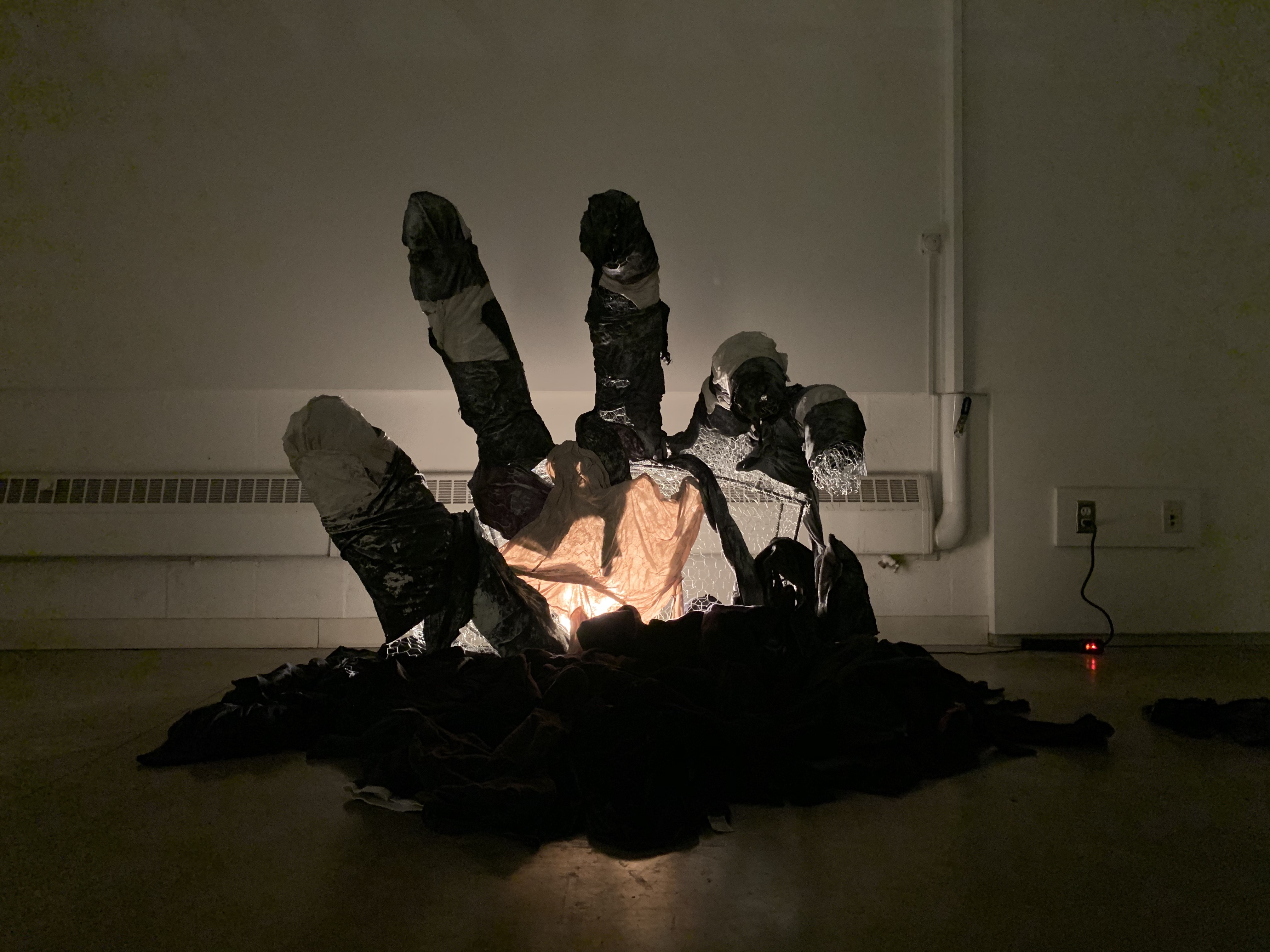 clothing lives matter, 2021, (used fabrics, metal)