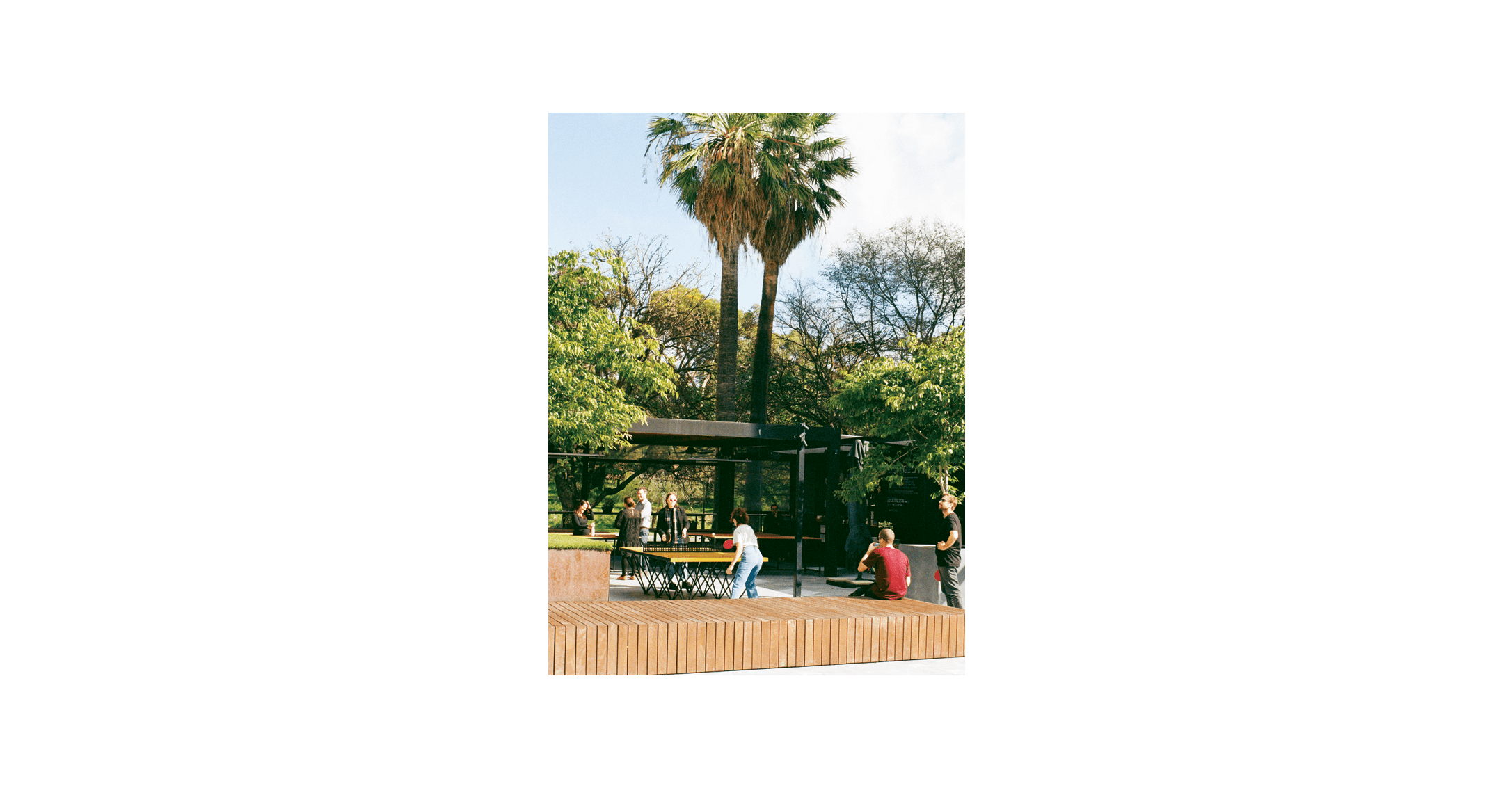 The ICON by POPP. A contemporary, urban outdoor table tennis table.