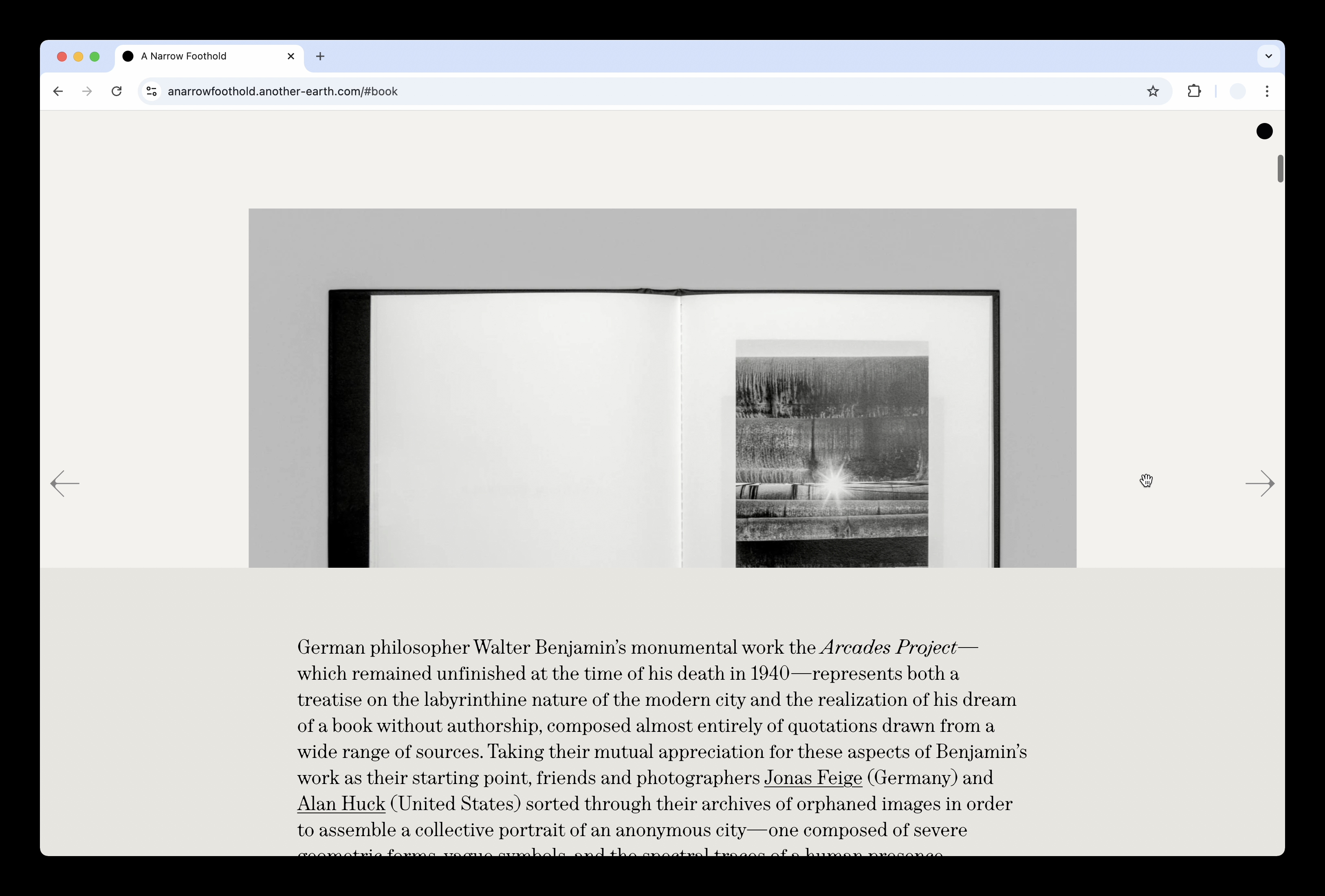 A Narrow Foothold, website ©2024