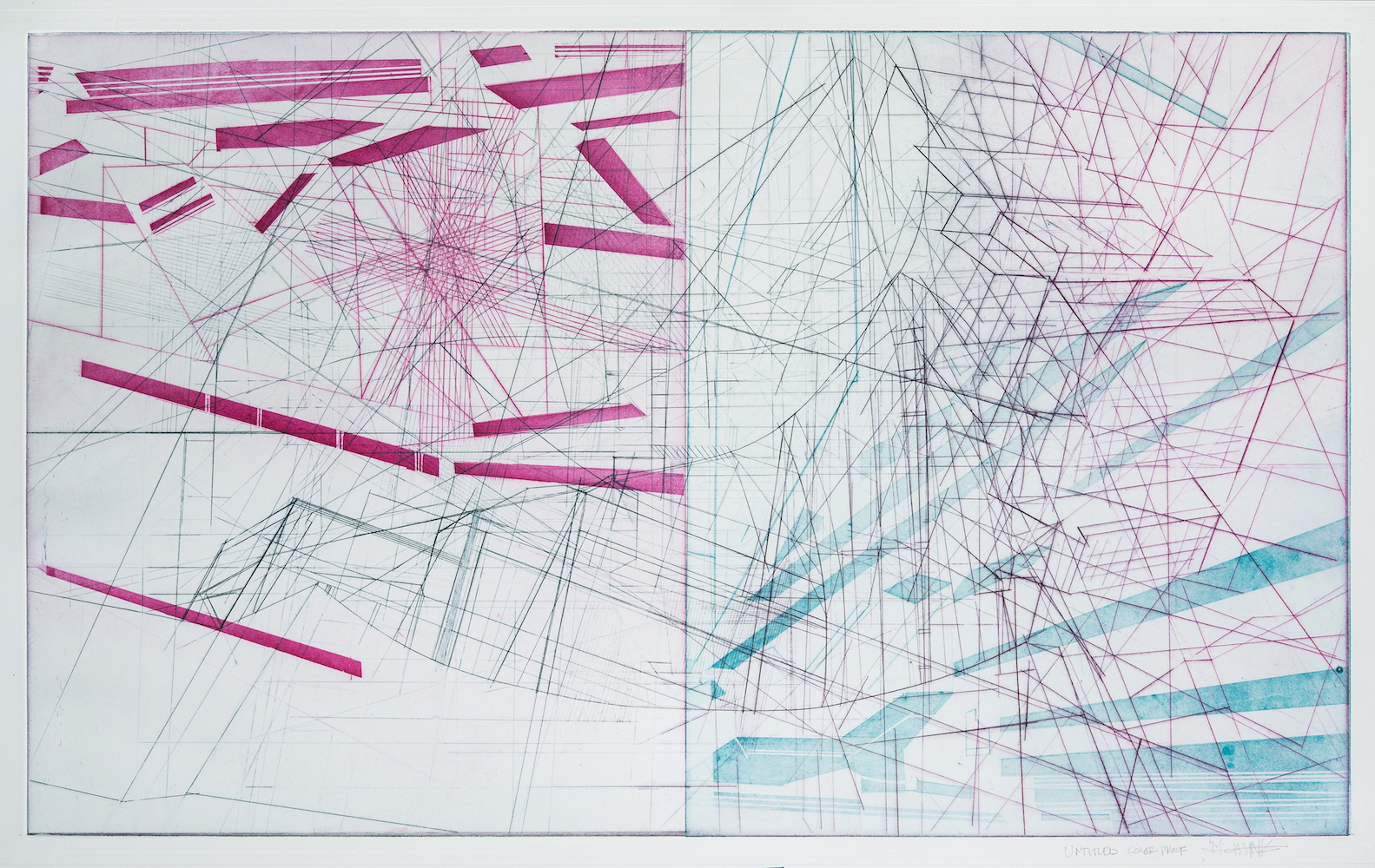 Analog Site Plan, engraving and etching on Revere paper, 24 x 26 in. 2016