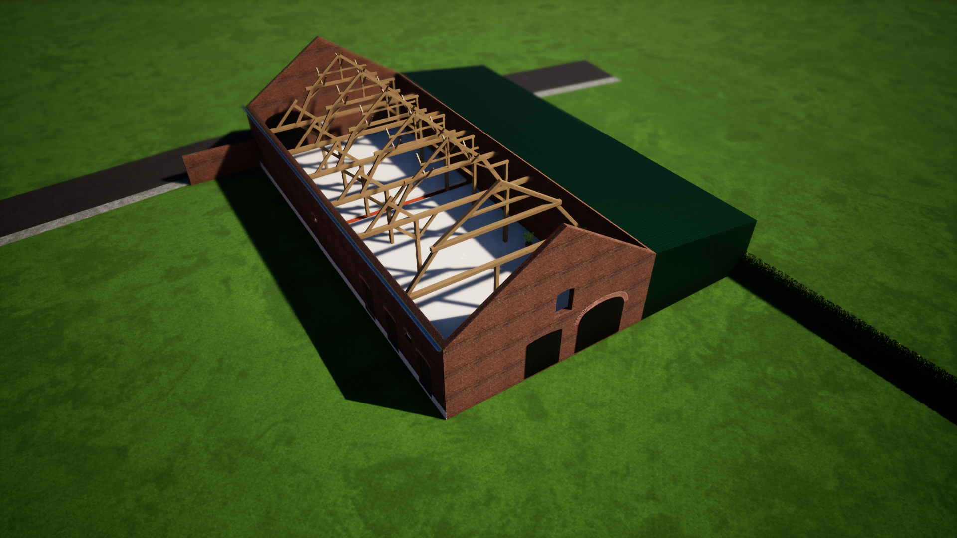 3D-impressie: bestaande eiken constructie