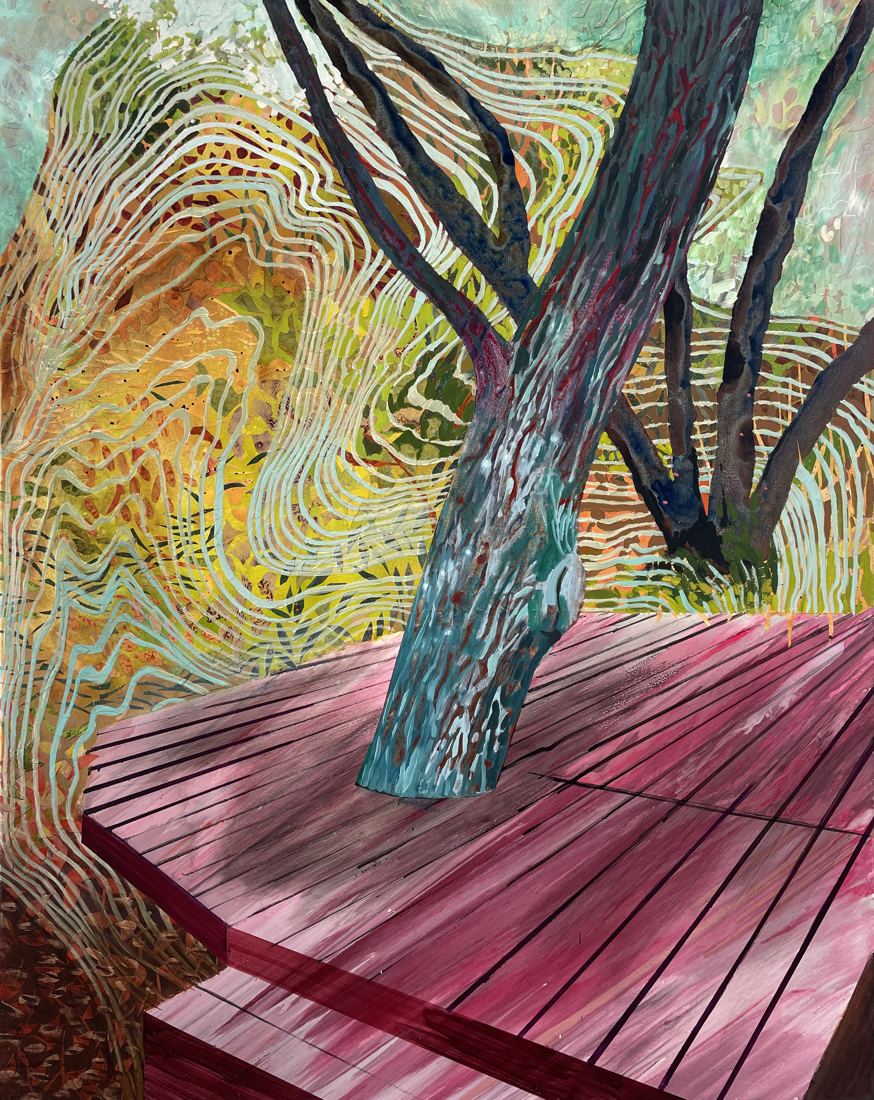 Topanga, Acrylic and oil on canvas 60”x48”, 2022