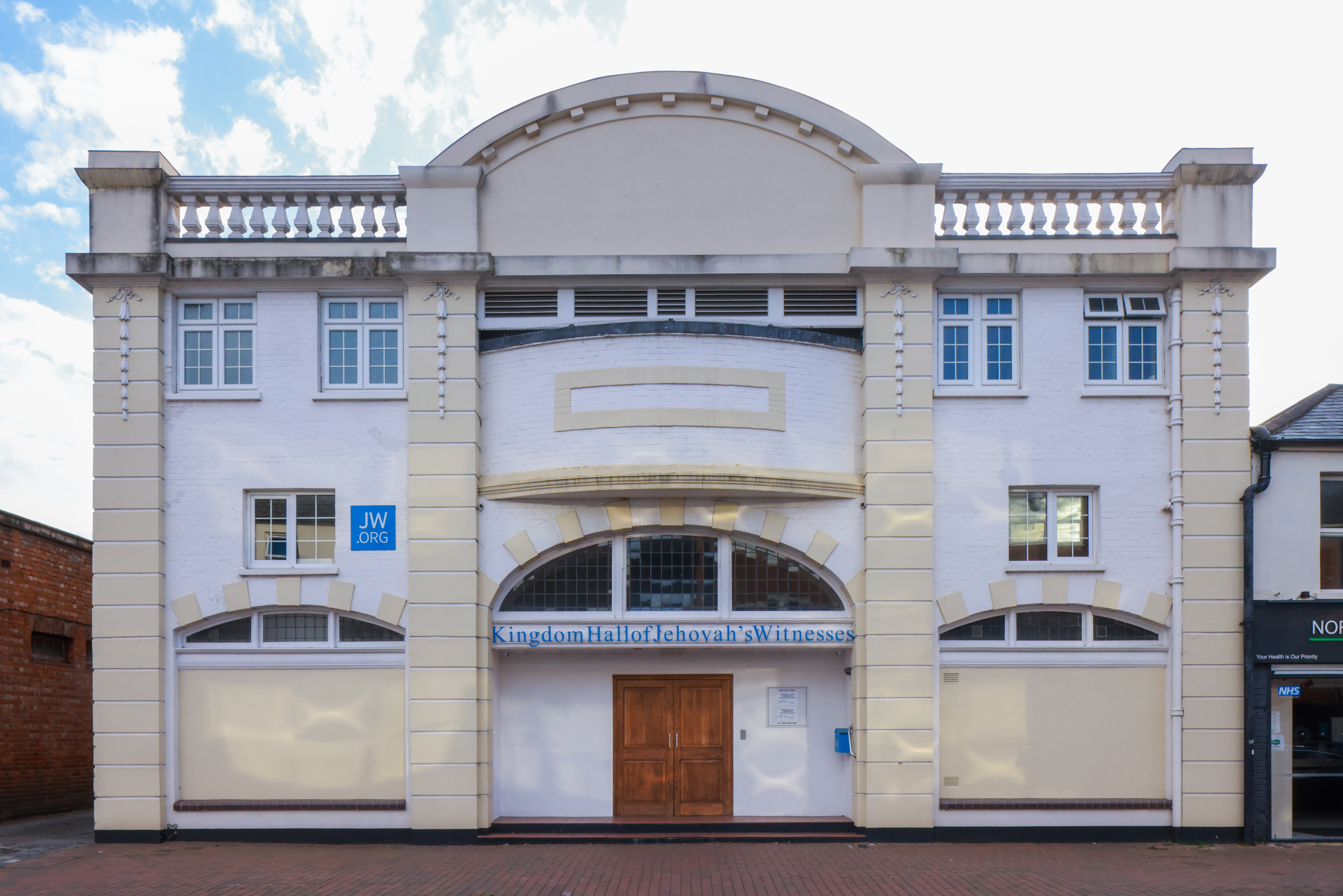 Kingdom Hall of Jehovah's Witness, Former Scala Cinema, 1927, Farnborough, Hampshire. Photo credit: Sirj Photography