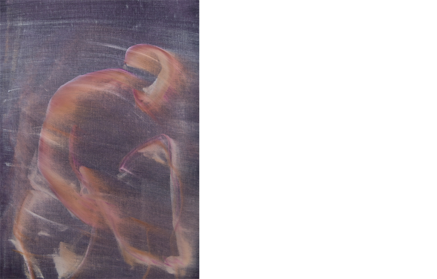 Untitled T/B Series, 2020. Oil on paper, 27 ½ × 20 inches.