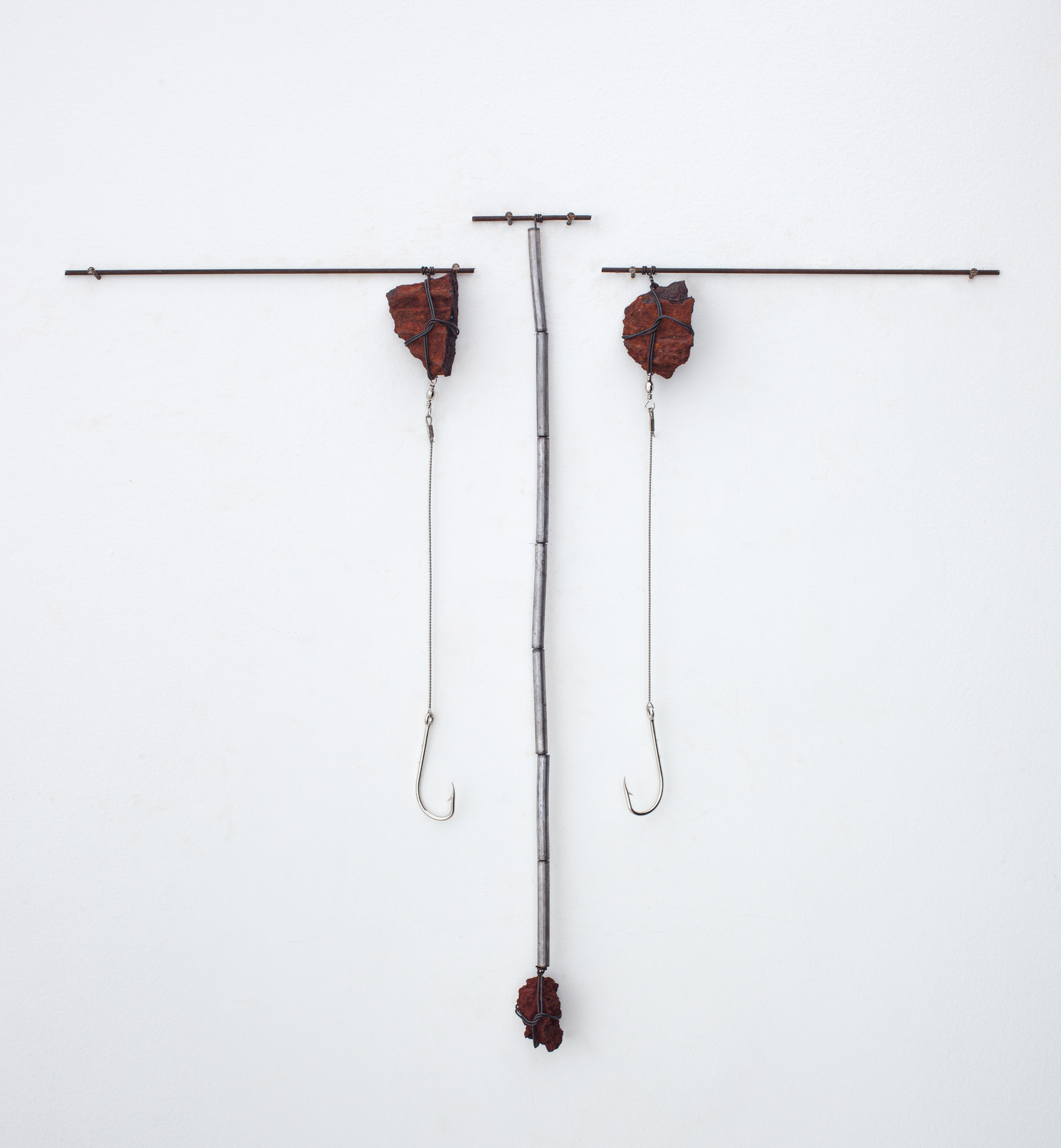 UNTIL SOMETHING THINKS ME INWARDSIron ore, iron and lead. 53 x 63 x 4 cm. 2023