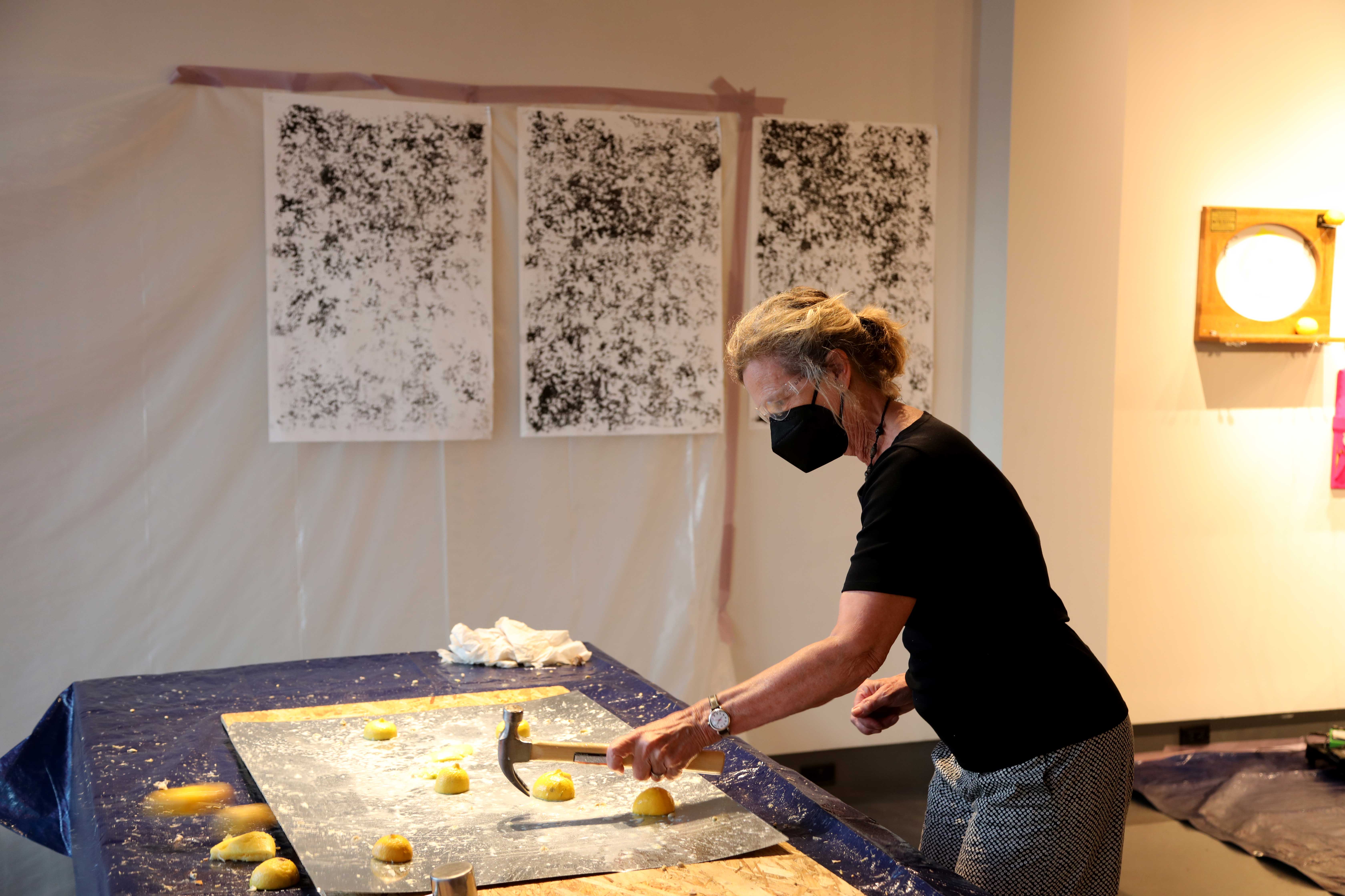 Lemon Smashing Participant Sends Lemon Flying