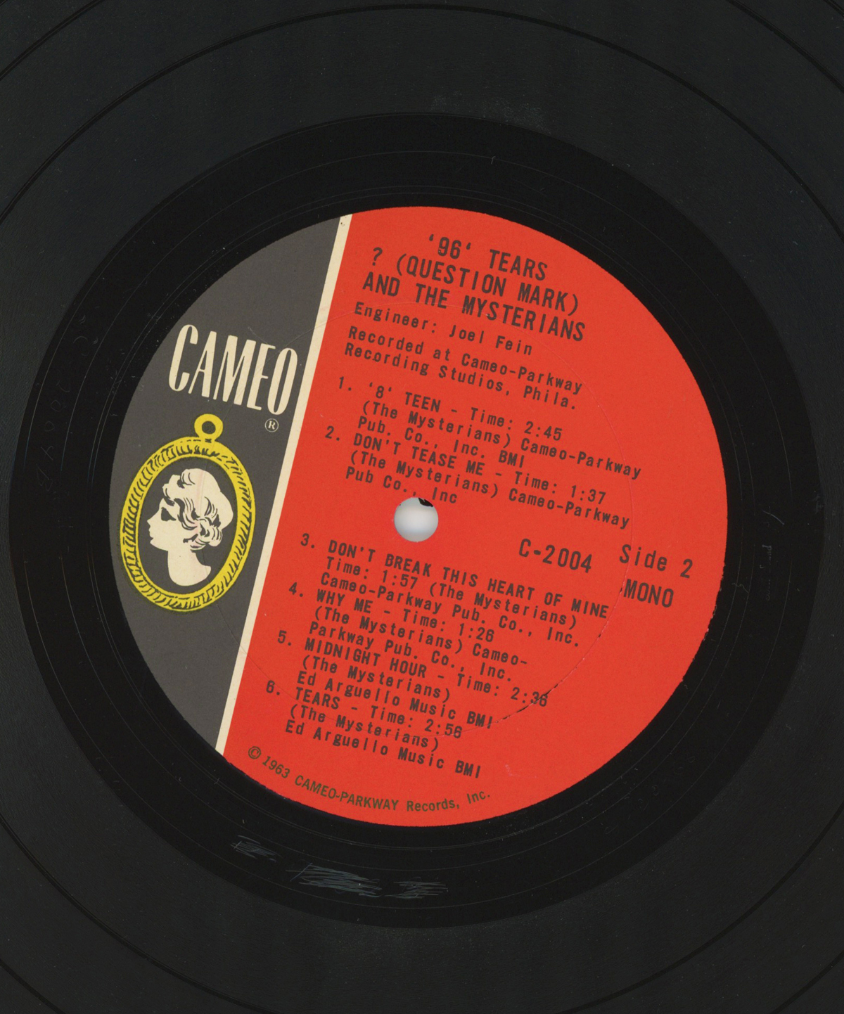 96 Tears by ? and The Mysterians label on vinyl record