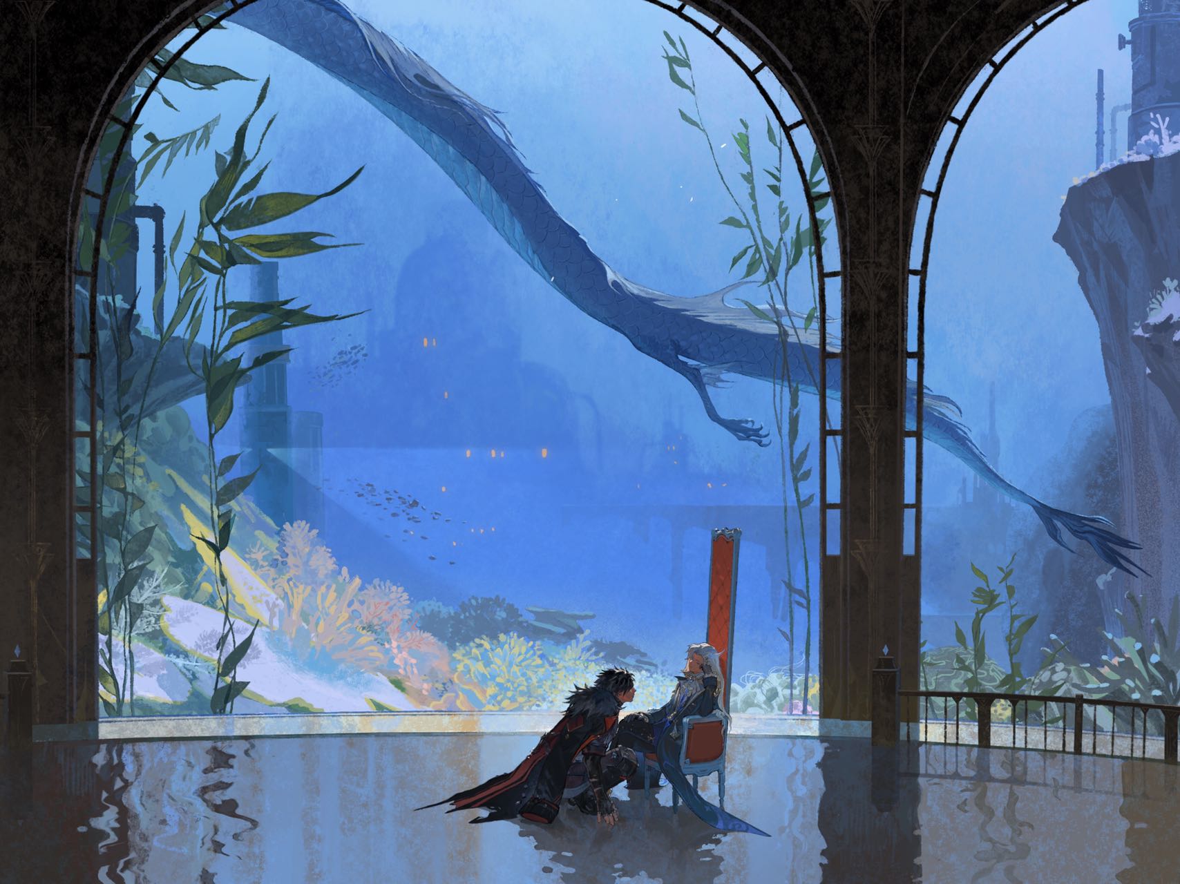 The Sea Dragon's Dream - illustration for Genshin Impact - miHoYo